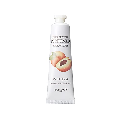 SKINFOOD Shea Butter Hand Cream 30ML - Peach Scented, Hydrating & Non-Greasy | Korean Skincare for Dry Hands | Cruelty-Free, All Skin Types | Perfect for Office, Travel & Daily Moisturizing