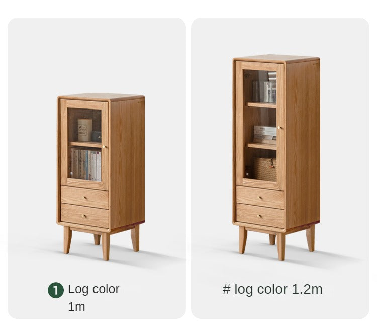 Solid Oak Wood Side Cabinet - Rustic Storage Cabinet for Living Room, Bedroom, or Entryway - Perfect for Organizing Books, Decor & Essentials