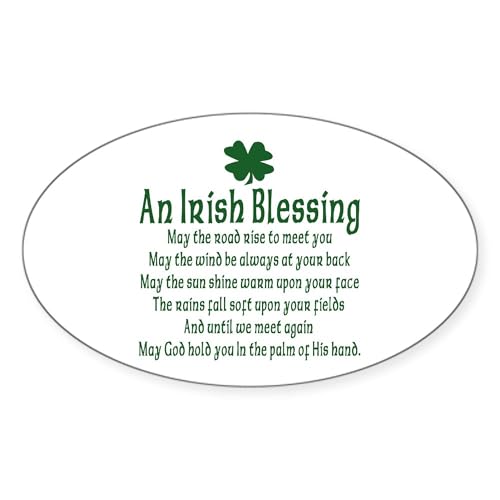 White - Irish Blessing Oval Sticker
