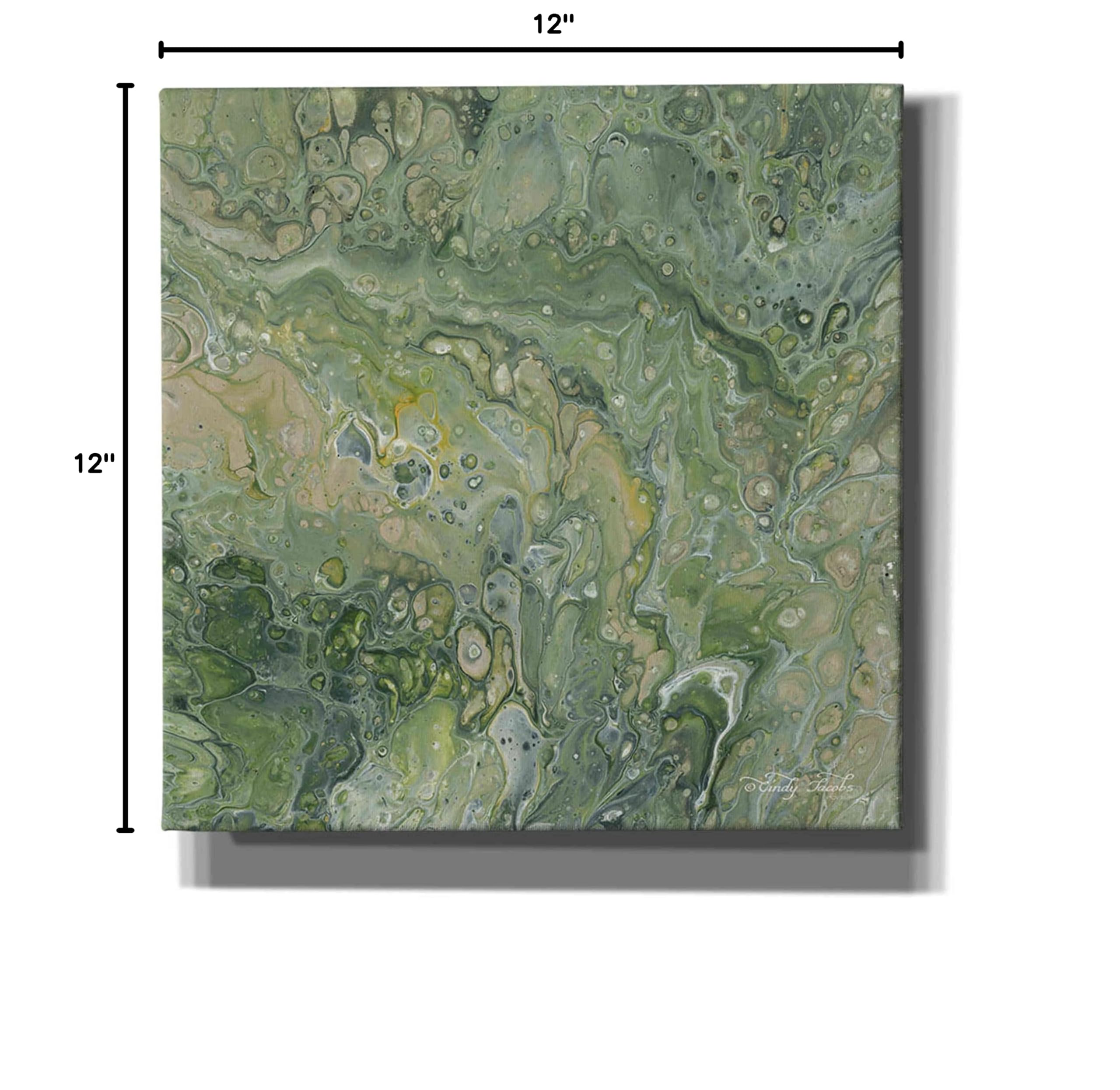Abstract in Seafoam III Canvas Wall Art by Cindy Jacobs - 12x12 Inch Modern Home Decor for Living Room, Bedroom & Office