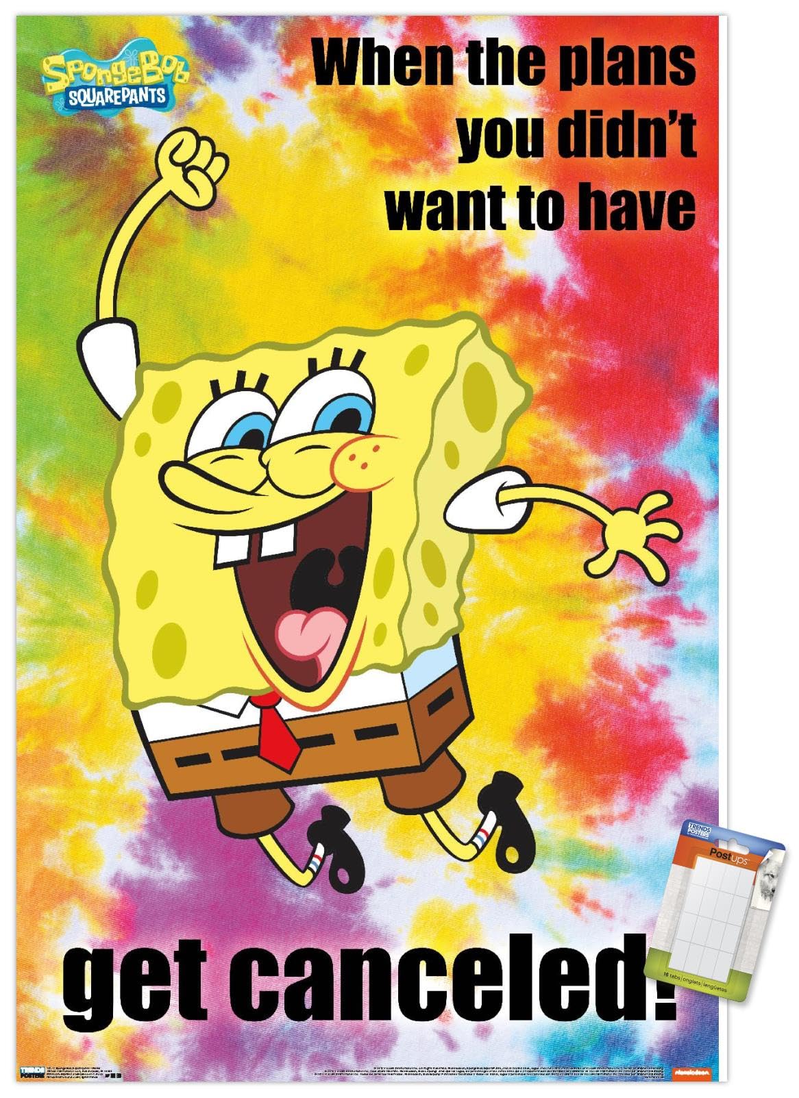 Trends International Nickelodeon SpongeBob SquarePants Meme Wall Poster - 22.375 x 34 Inches Premium Quality Poster & Mount Bundle - Perfect for Kids' Rooms, Game Rooms & Pop Culture Decor
