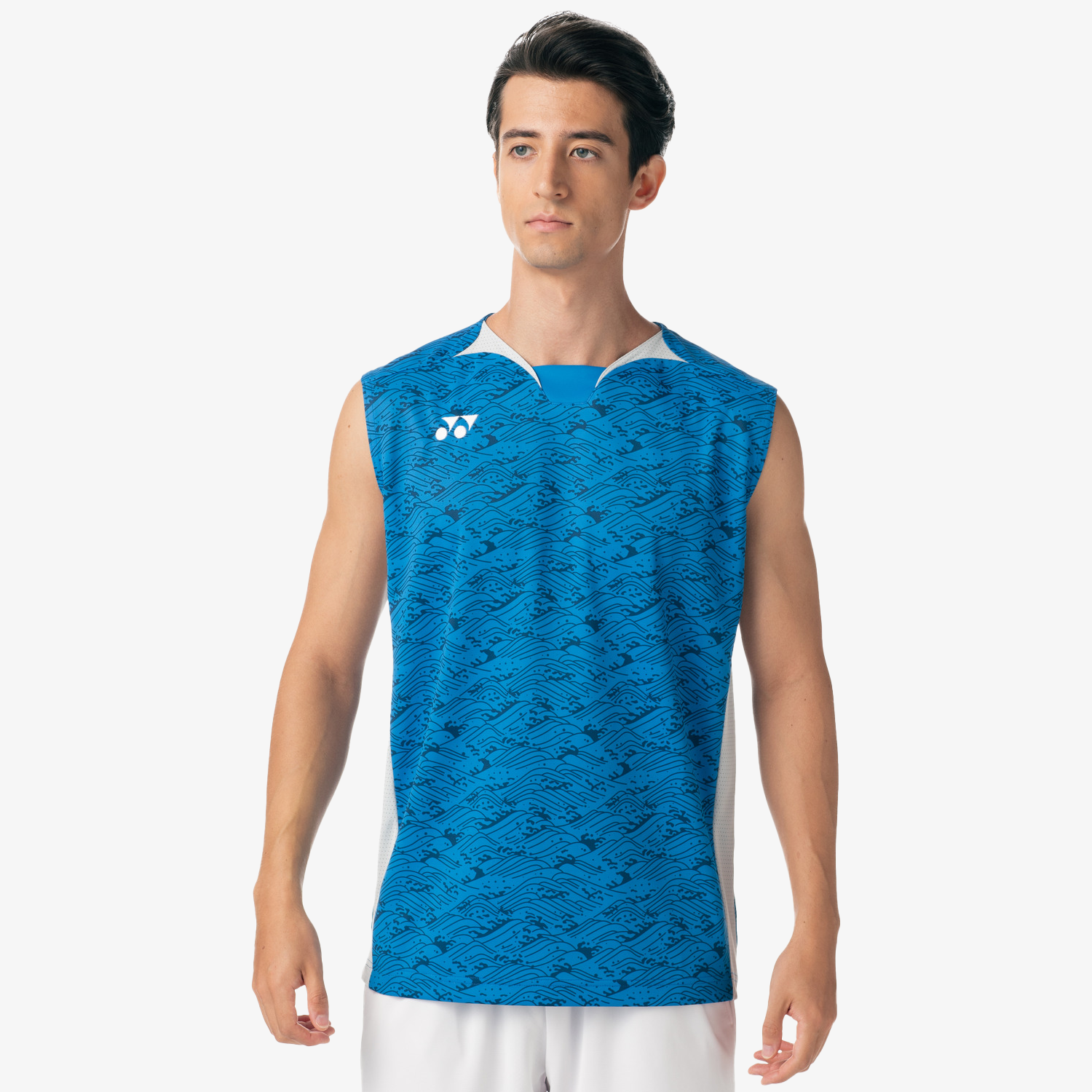 Yonex Men's Breathable Quick-Dry Sleeveless Tennis Shirt 10614 - Lightweight Performance Top for Hot Weather & Tournament Play (Blue)