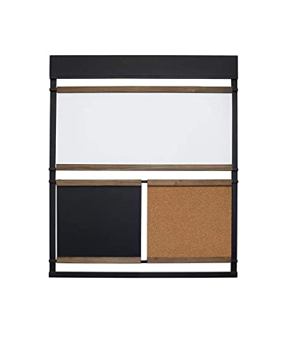 1Thrive Sarah Home Planning & Organizing System - Large Whiteboard, Chalkboard & Cork Board Combo with Liquid Chalk Markers | Perfect for Home Office, Kitchen, Classroom & Family Organization