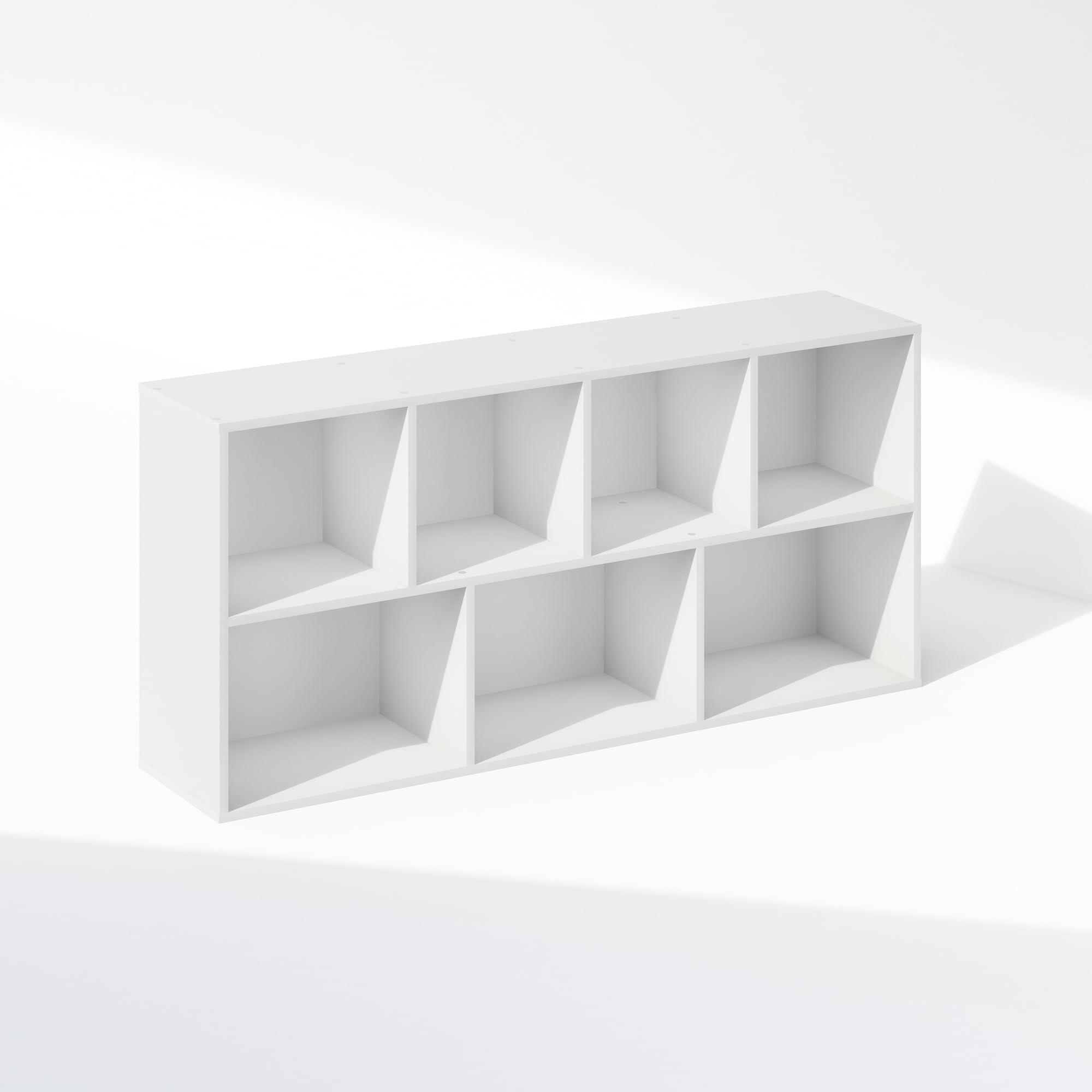 Furinno Reed 7-Cube Open Shelf Organizer - White Storage Unit for Closet, Bedroom & Office - Perfect for Clothes, Shoes, Toys & Home Organization