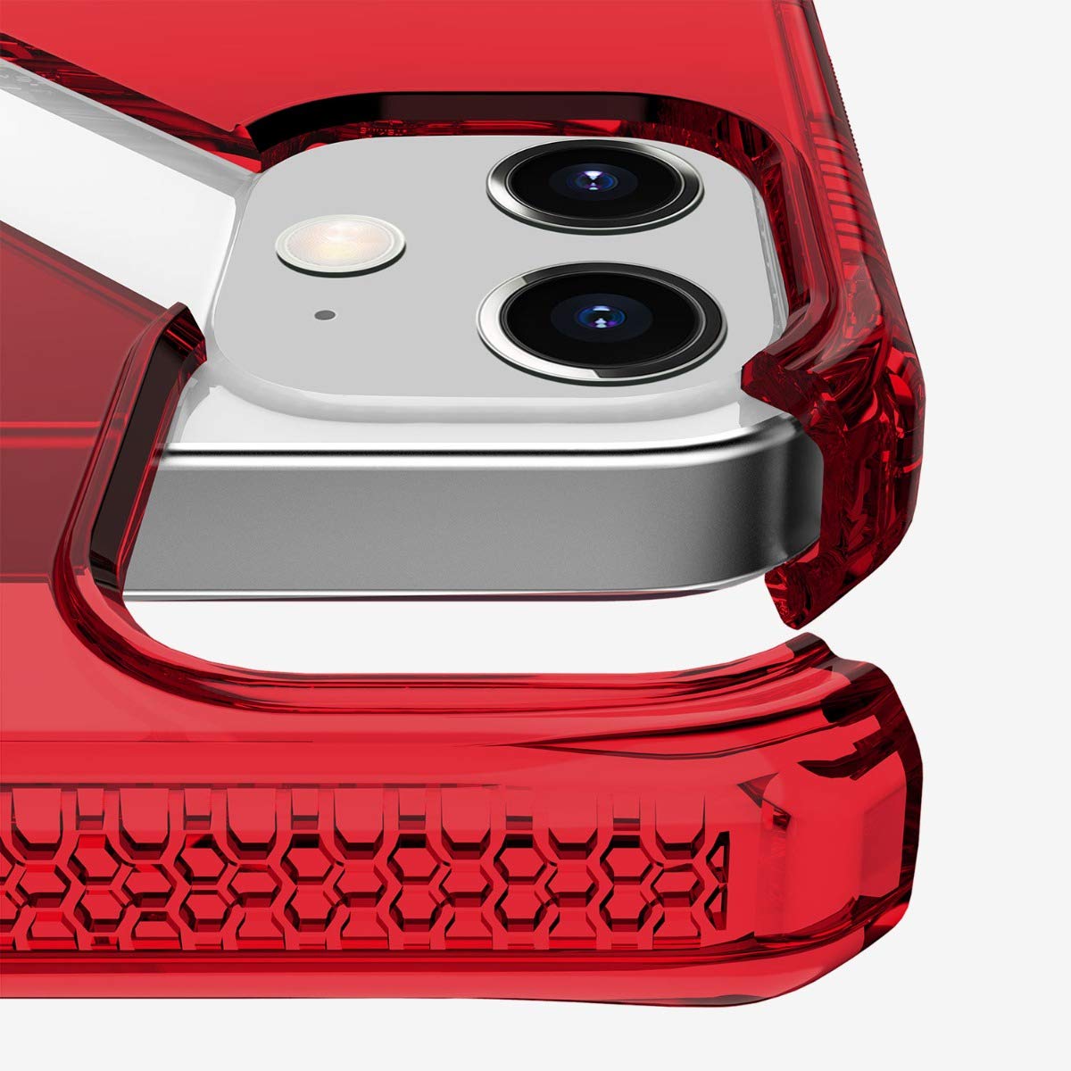 **ITSKINS Spectrum Clear Protective Phone Case for iPhone 12 Mini - Slim Hybrid, Anti-Yellowing, Shockproof Military-Grade Cover | Perfect for Outdoor & Active Lifestyle (Red)**