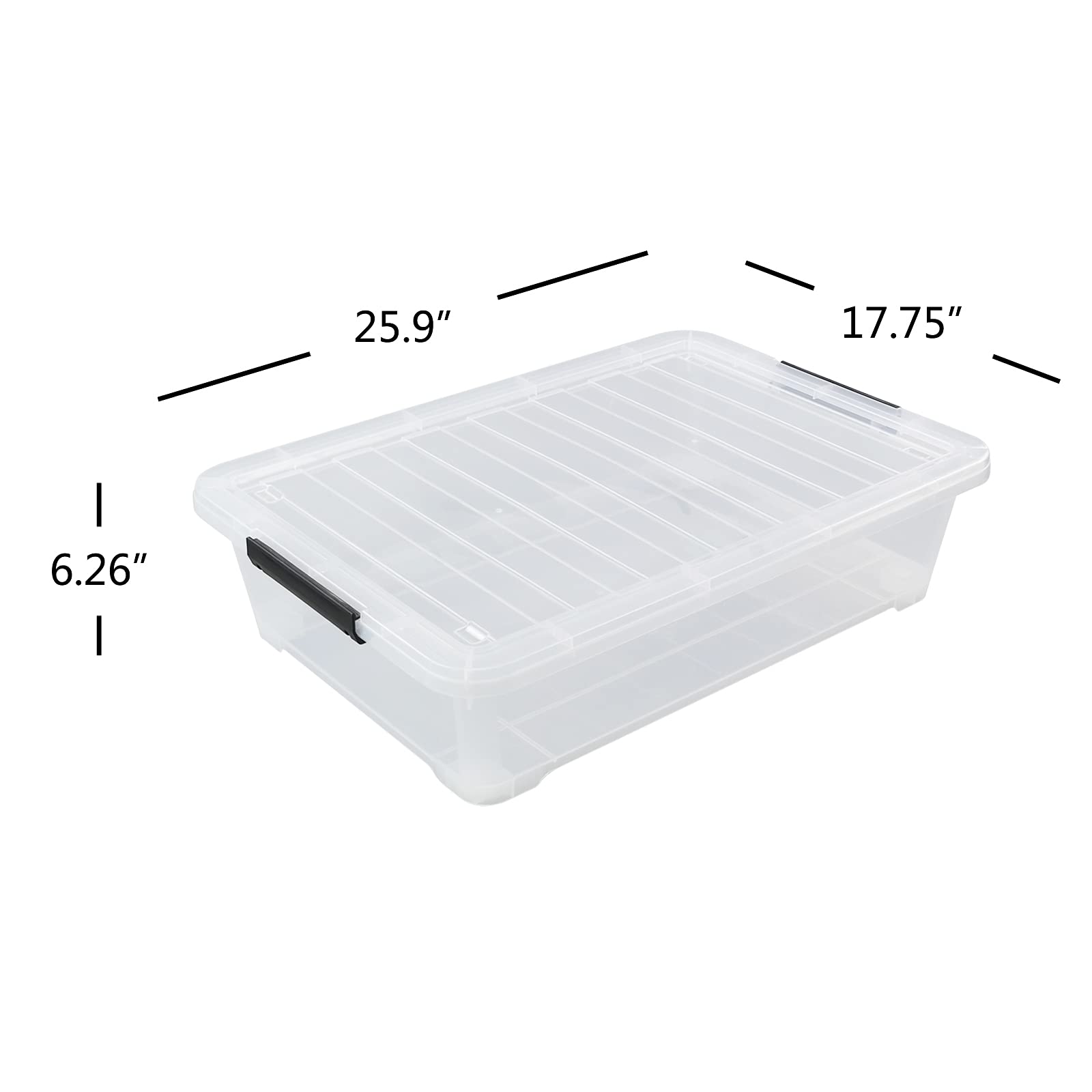 4-Pack 40 Quart Large Clear Plastic Under Bed Storage Bins with Wheels & Lids - Space-Saving Organizer for Clothes, Blankets, Shoes | Perfect for Bedroom, Closet, Dorm Room Organization