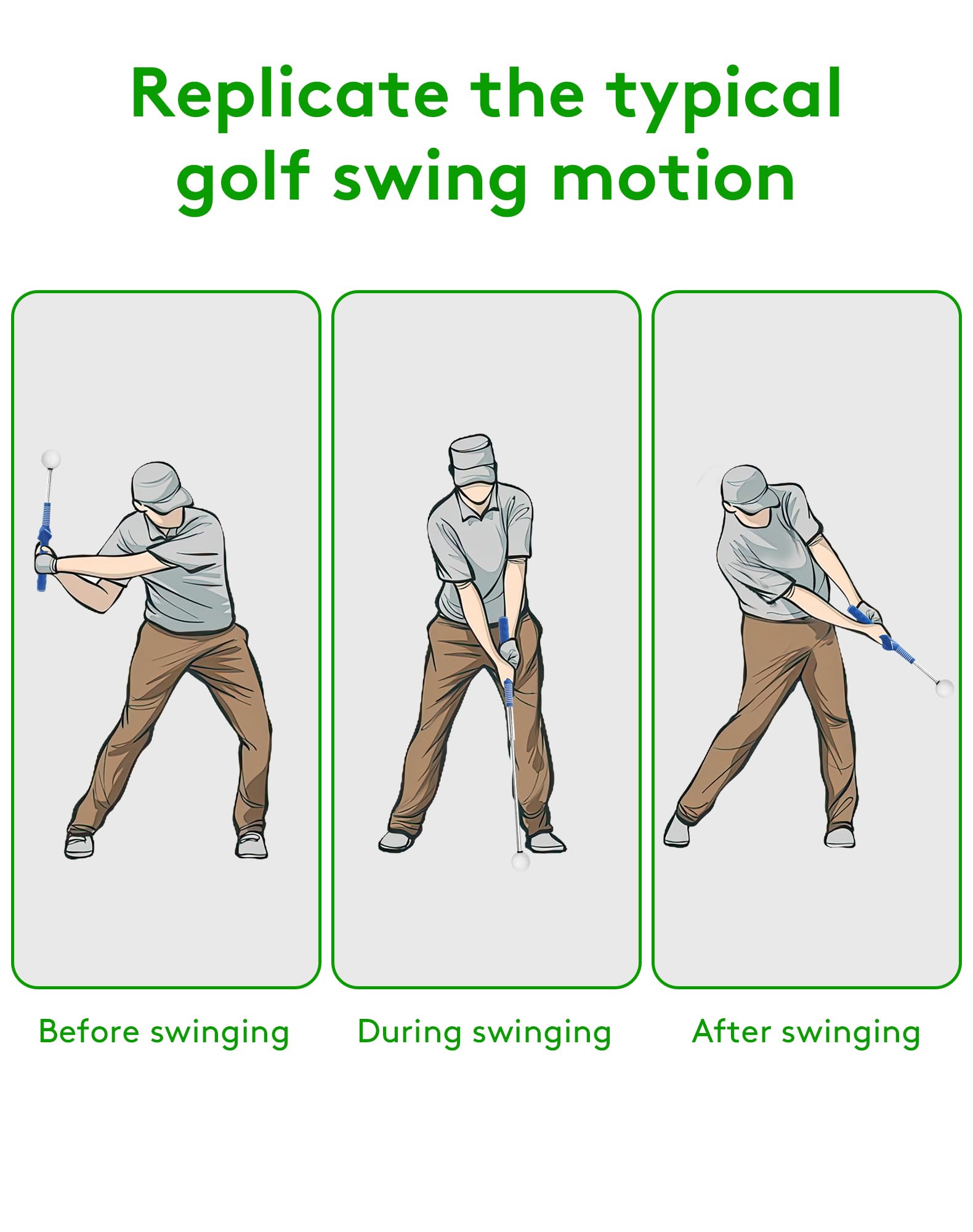 Premium Golf Swing Trainer - Professional Golf Training Aid with Ergonomic Grip | Improve Golf Swing Mechanics | Perfect for Driving Range, Backyard Practice & Golf Lessons