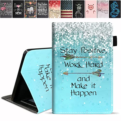 Blue Glitter Quote Stay Positive Work Hard and Make It Happen