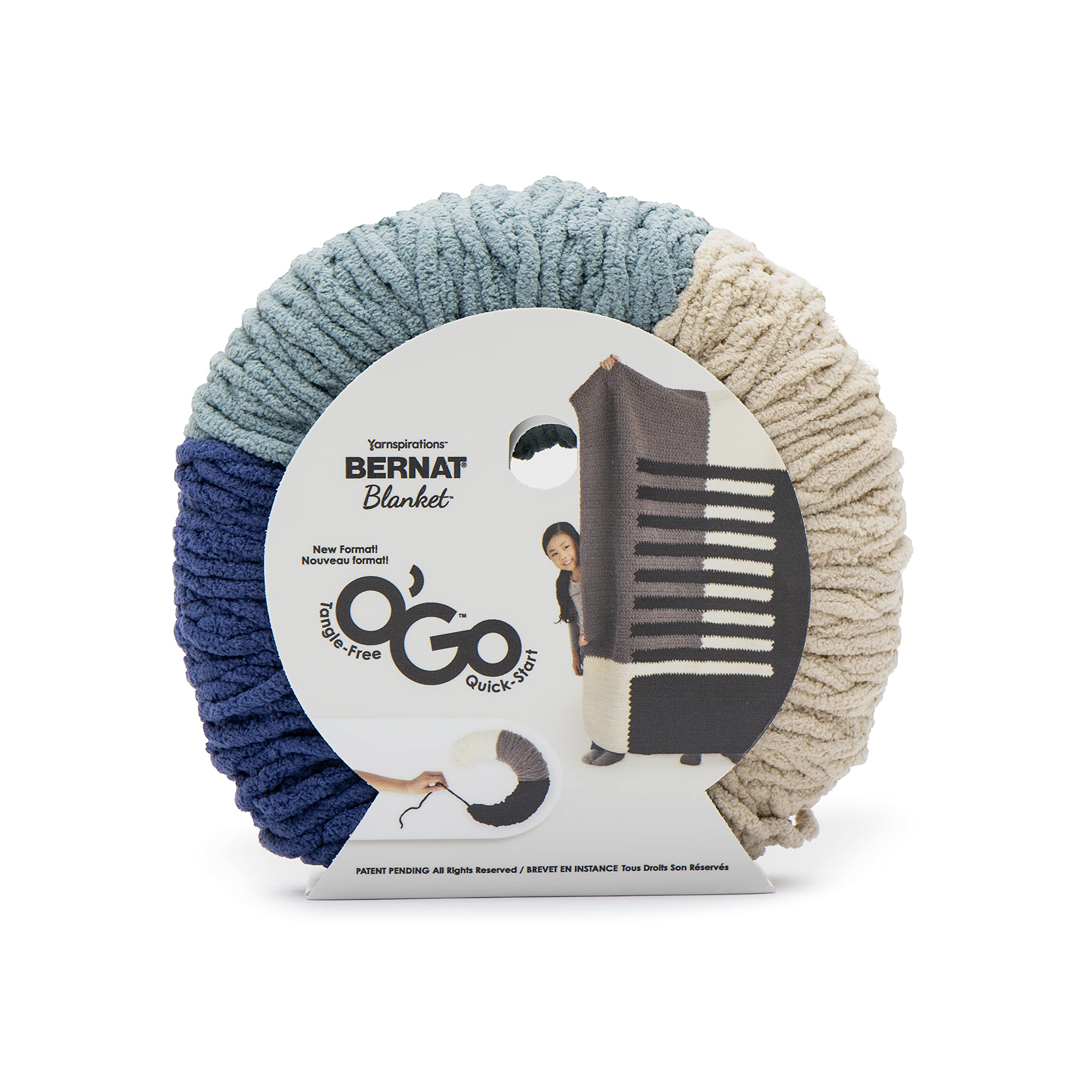Bernat Blanket O'GO Yarn - Super Bulky (6) Chunky Knitting Yarn, Alpine White - Perfect for Cozy Blankets, Scarves & Winter Crafts