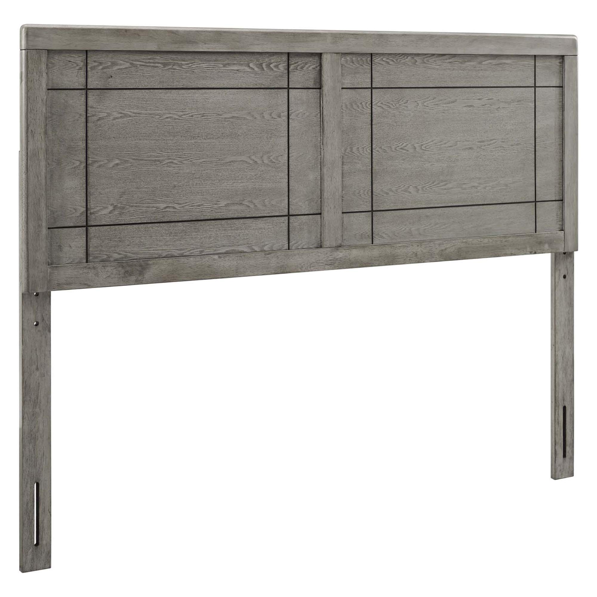 Archie Wood Full Headboard - Modern & Retro Design, Interchangeable with Bed Frames - Gray - Perfect for Bedroom Decor & Guest Room Setup