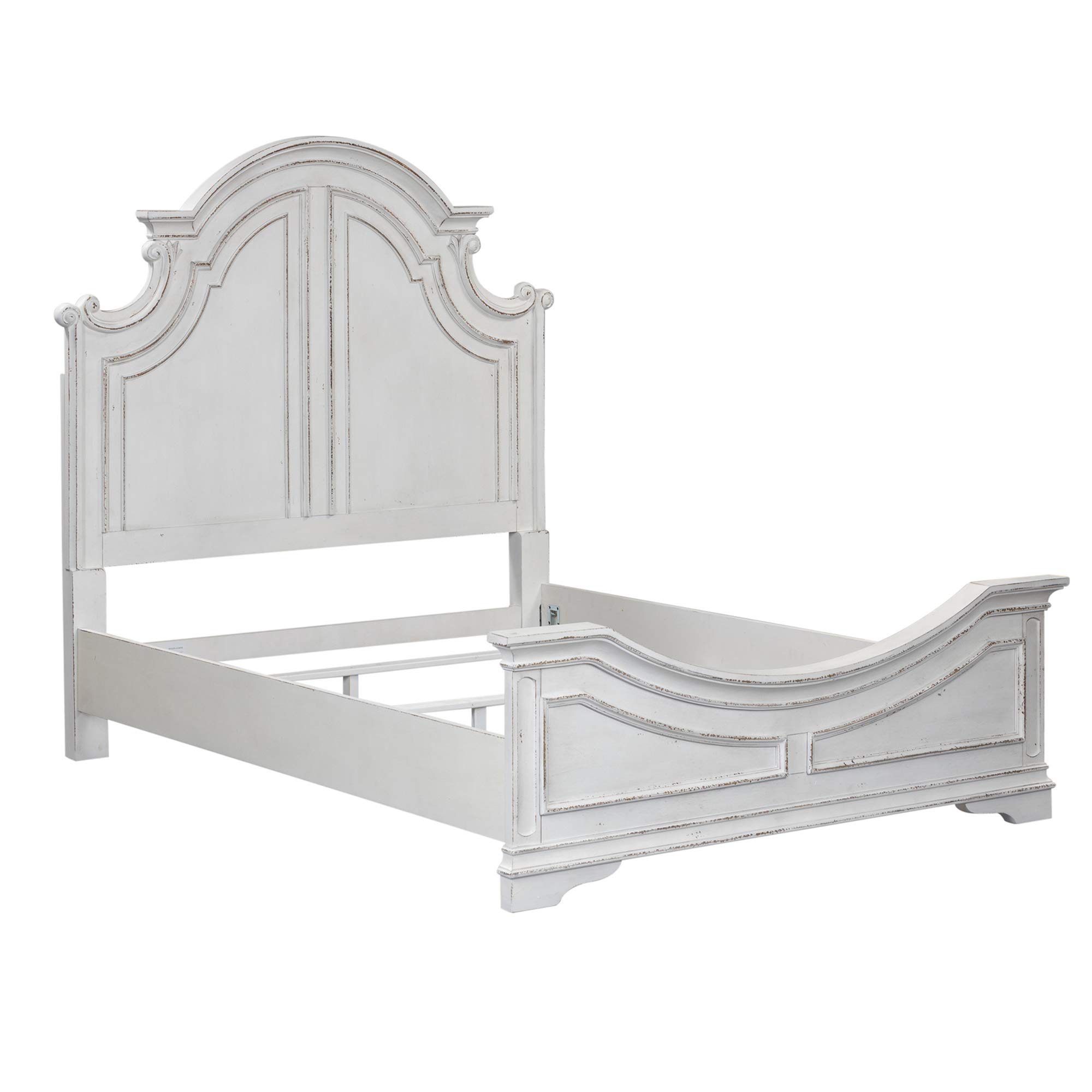 Liberty Furniture Magnolia Manor King Size Panel Bed - Antique White Finish | Elegant Bedroom Furniture for Master Suite & Guest Room