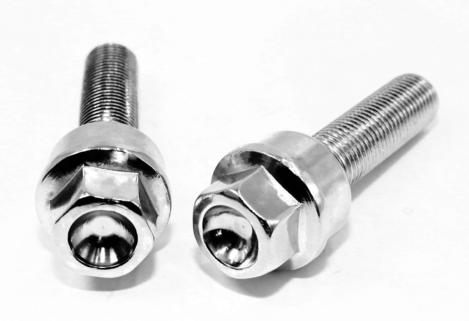 Porsche Lug Bolts 14x1.5mm Set of 20 - Chrome Ball Seat Washers for Factory Wheels & Performance Tires