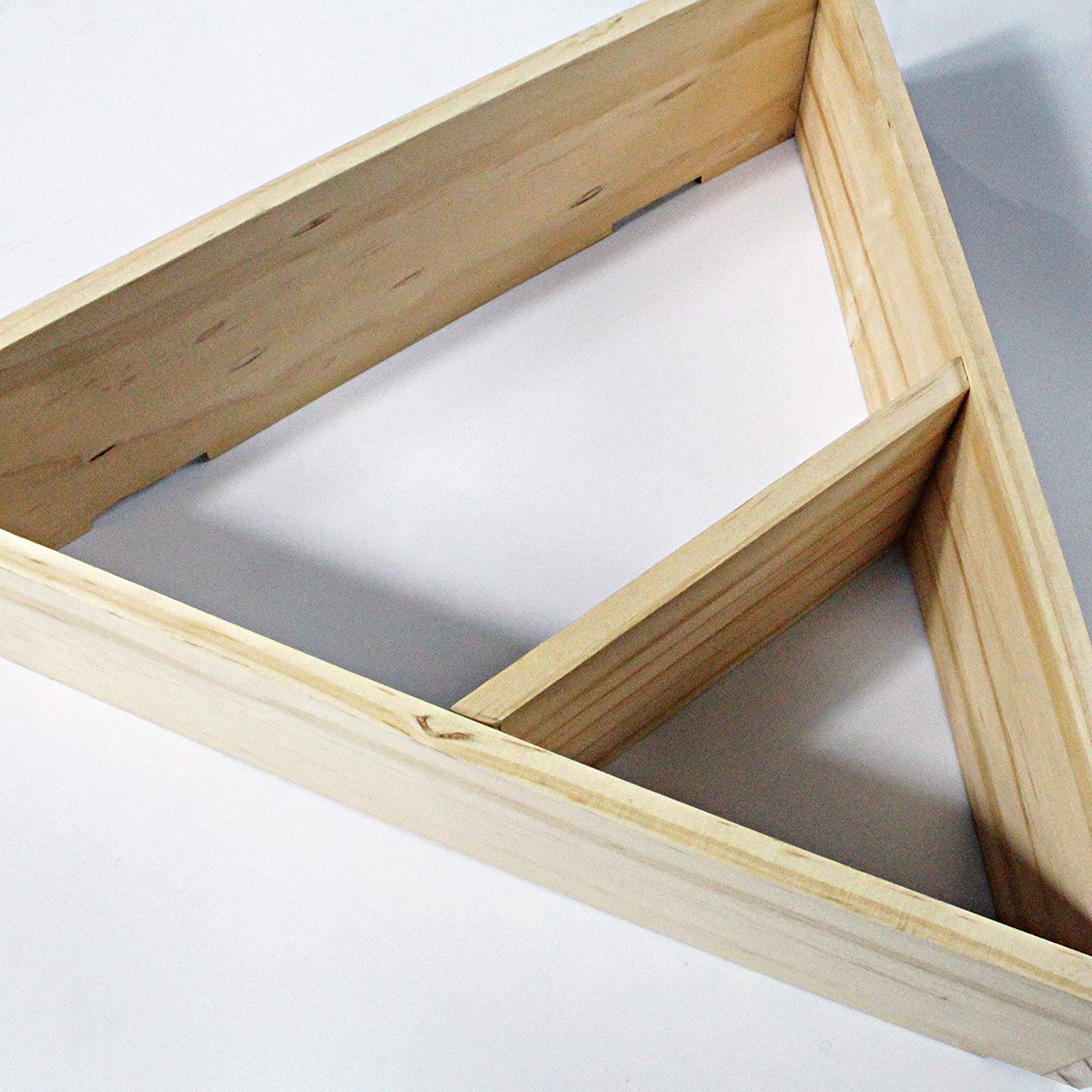 Triangle Floating Honeycomb Shelf - Set of 1, Pine Wood Wall Shelf, Early American Style - Perfect for Bathroom, Bedroom & Living Room Decor