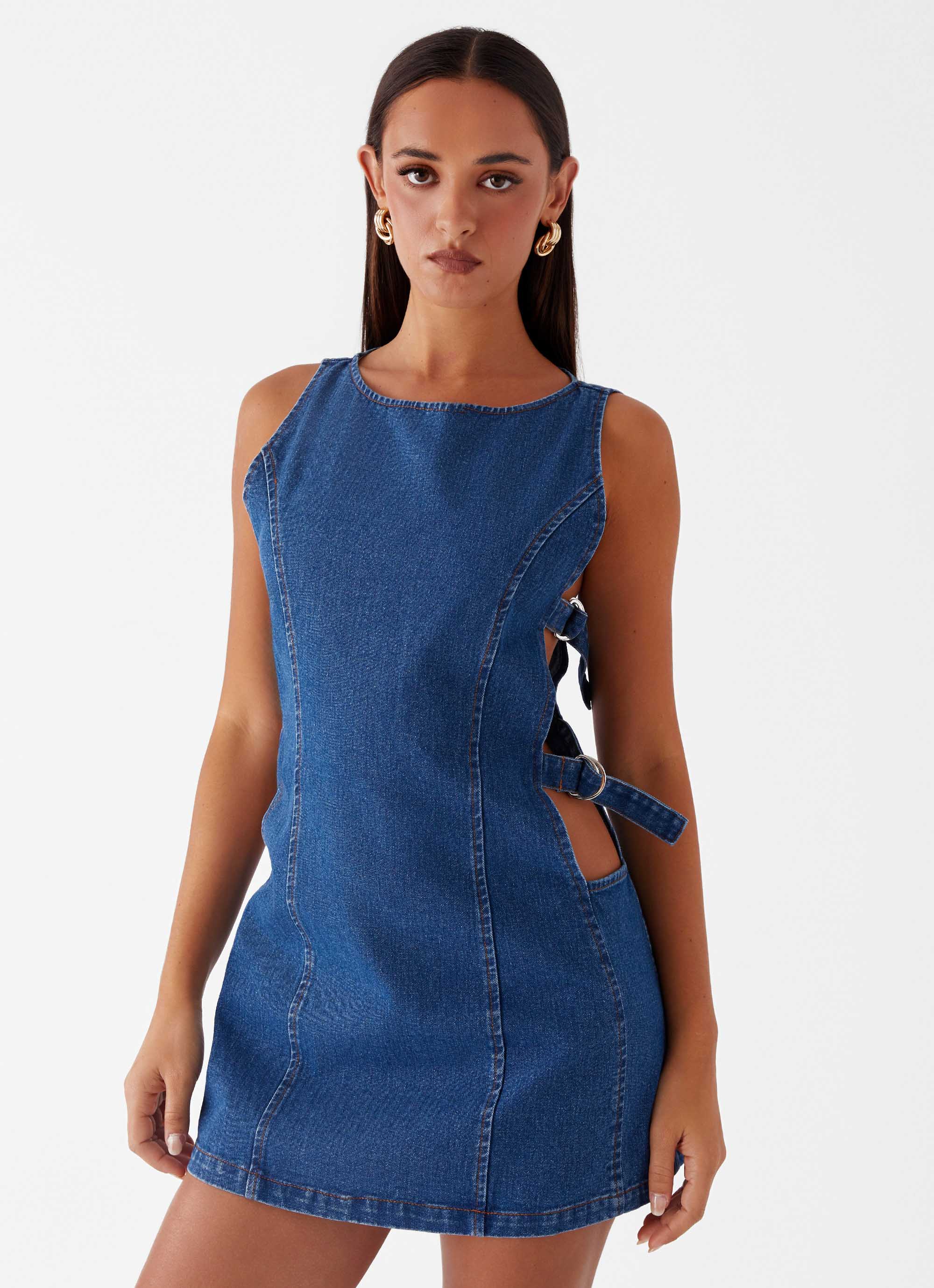 Cherish You Blue Denim Mini Dress - Stylish Casual Summer Outfit for Women, Perfect for Beach, Parties & Date Nights