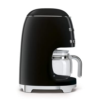 Smeg 50's Retro Style Drip Coffee Maker with Extra Glass Carafe - Vintage Black Coffee Machine for Home & Office Use | Perfect for Breakfast, Entertaining & Gift Giving