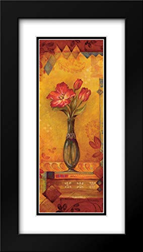 Gladding, Pamela 12x18 Inch Black Modern Framed Art Print - Bud Vase II with Double Matting - Elegant Wall Decor for Living Room, Bedroom & Office