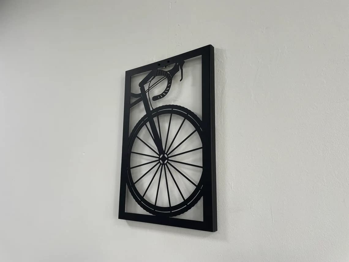 DEKADRON Metal Wall Art - Handcrafted Bicycle Wall Decor for Living Room, Bedroom & Office - Modern Bike Art Metal Sign (28