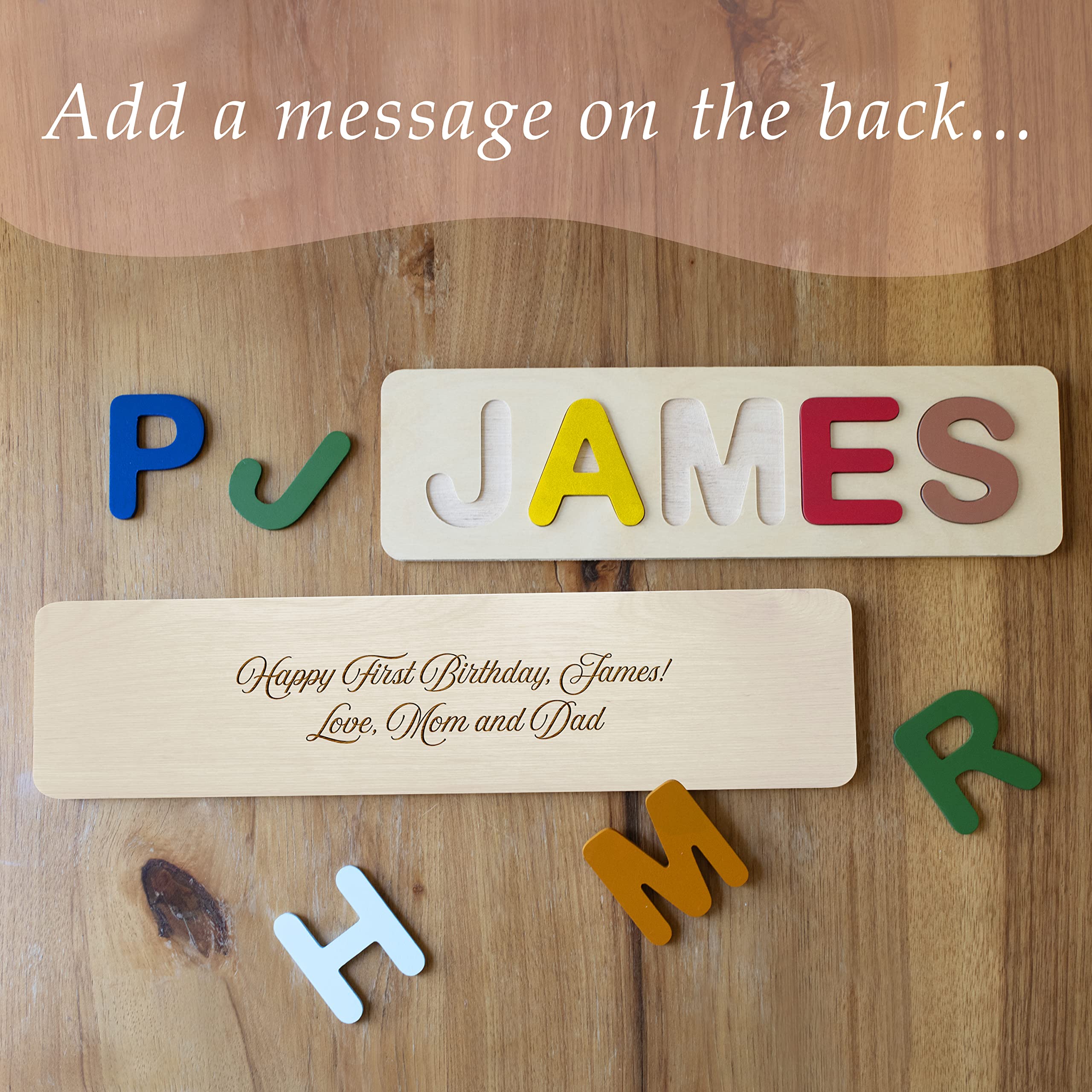 Personalized Wooden Name Puzzle for Toddlers - Custom Up to 12 Letters, Early Learning Educational Toy for Baby Boys & Girls | Easter Gift, Birthday Present, Montessori Classroom Activity