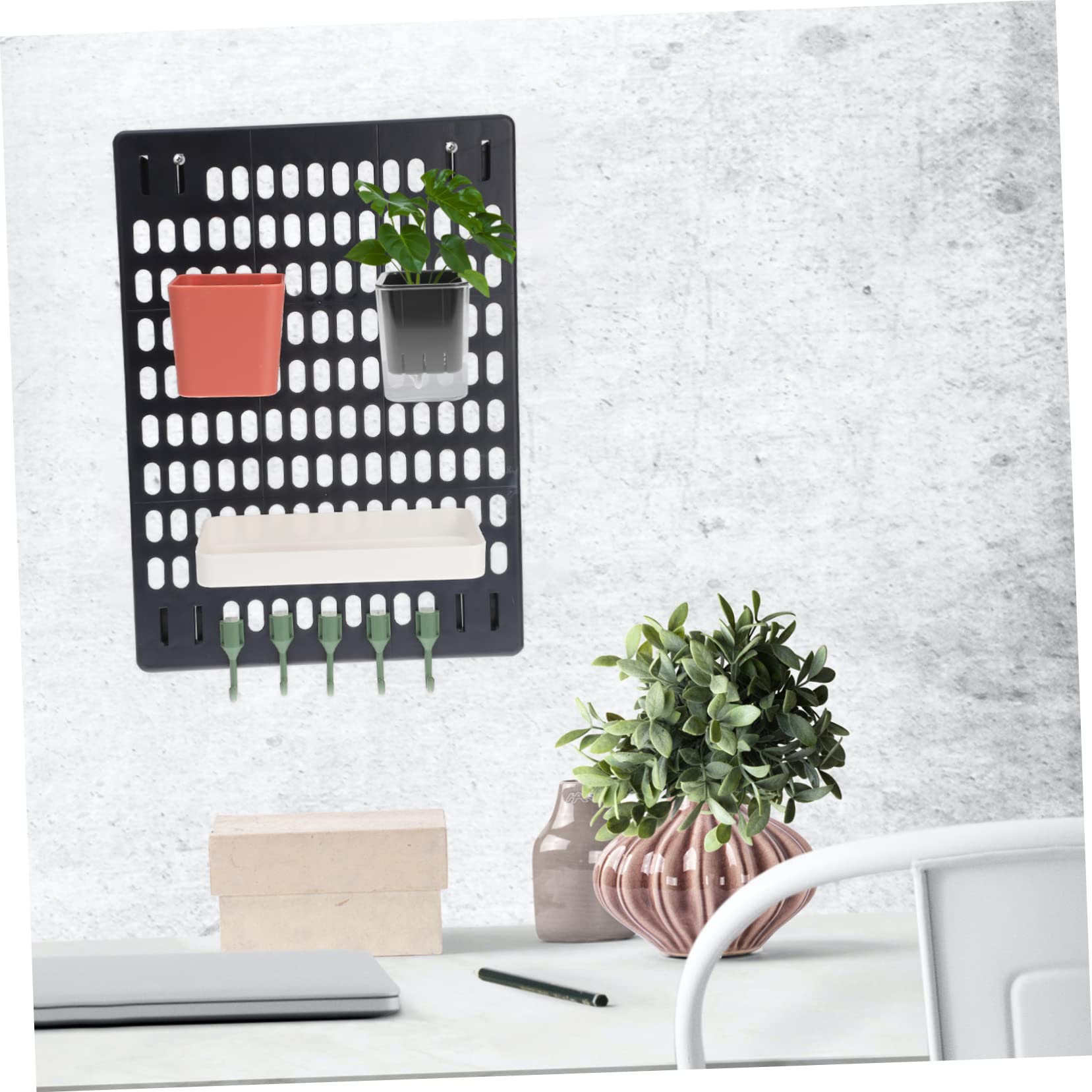 DOITOOL Pegboard Organizer Set - Wall Mount Hooks, Paper Towel Holder, Flower Pot Hanger & Craft Storage for Home, Office, Workshop - Perfect for DIY Projects, Kitchen Organization & Garden Tools (No Punching Required)