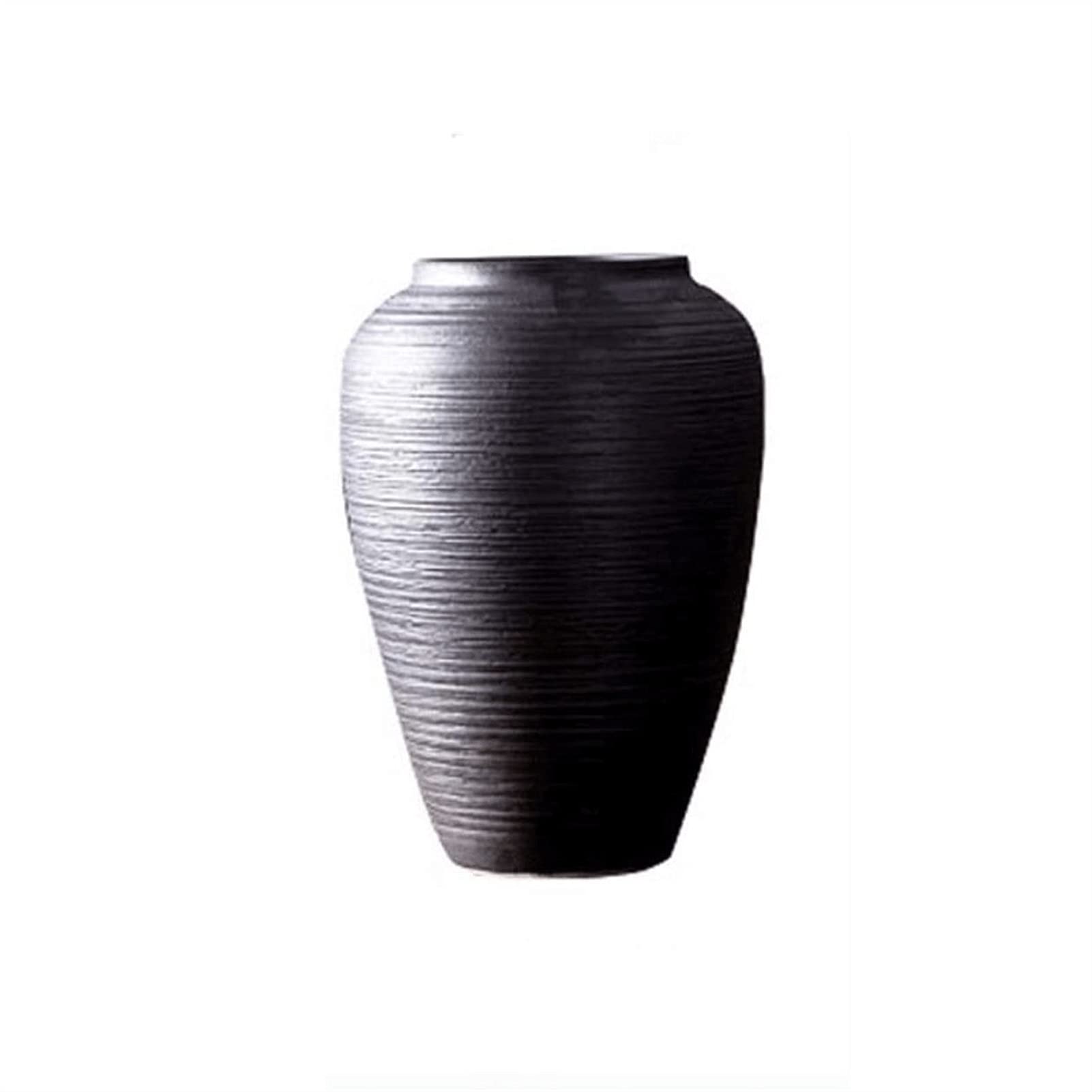 Modern Geometric Ceramic Vase - Black Stone Beam Design Home Decor Flower Vase for Living Room, Bedroom & Office | Decorative Centerpiece for Floral Arrangements | 15.24cm Height