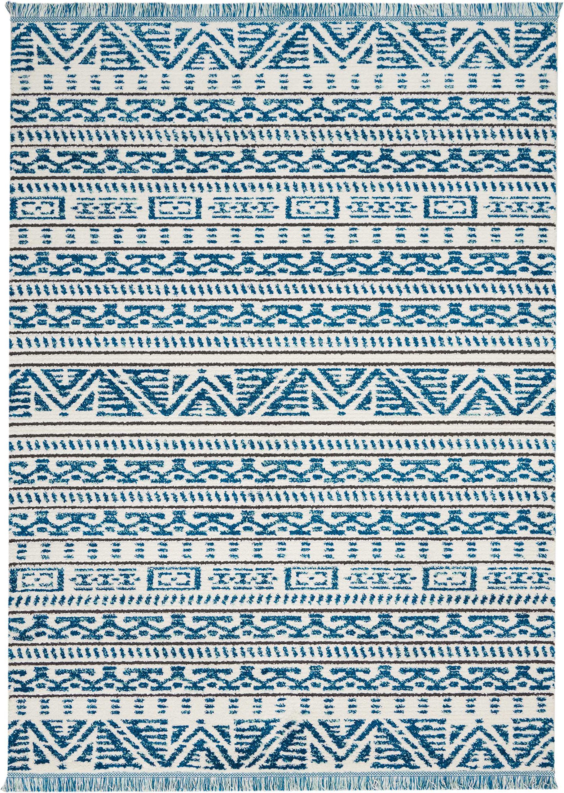 Nourison Kamala Moroccan Ivory/Blue 7'10