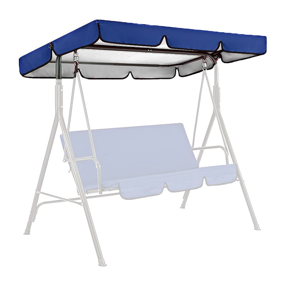 Waterproof UV Block Sun Shade Swing Canopy Replacement Cover - 3 Seat Outdoor Patio Swing Chair Top for Garden, Backyard & Poolside (Blue) | Perfect for Relaxing in Shade During Sunny Days