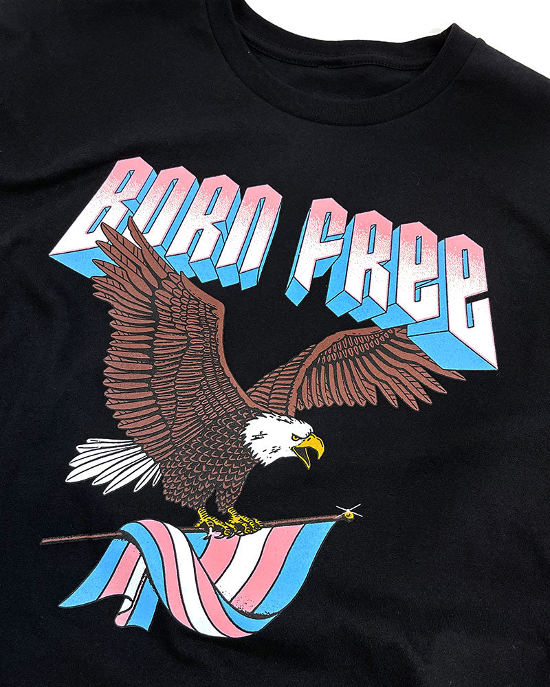 Born Free Trans Eagle Unisex T-Shirt - LGBTQ+ Pride Graphic Tee for Men & Women - Casual Wear for Pride Events, Everyday Outfits & Ally Support