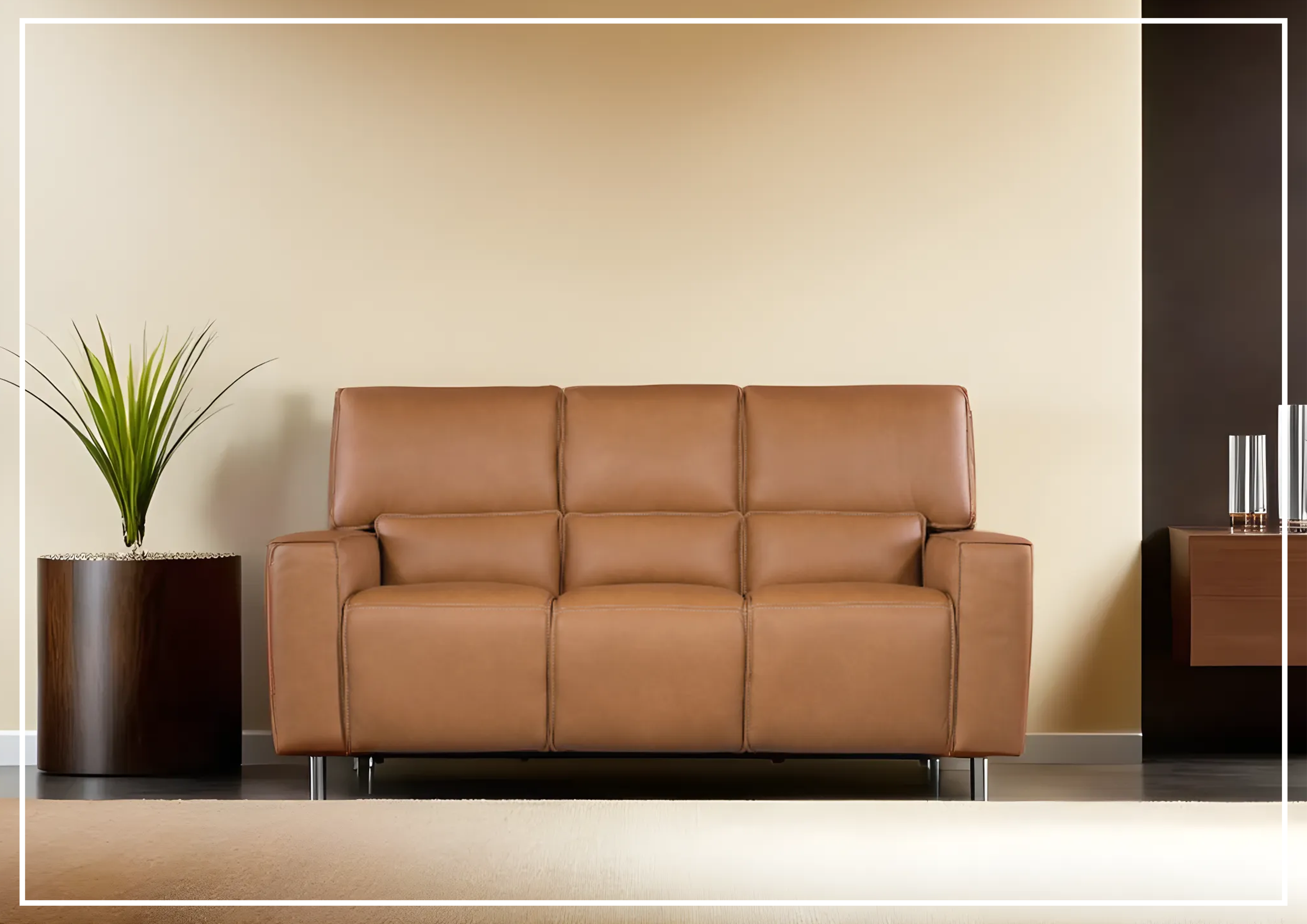 Hooker Furniture Miles Zero Gravity Power Recliner Leather Sofa - Adjustable Electric Recliner with Lumbar Support for Living Room, Home Theater & Office Comfort