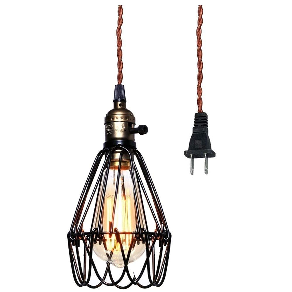 Vintage Industrial Metal Bird Cage Pendant Light - Black Wrought Iron Hanging Ceiling Lamp for Cafe, Restaurant, Bar & Living Room Decor | Perfect for Boho, Farmhouse & Industrial Style Interior Lighting