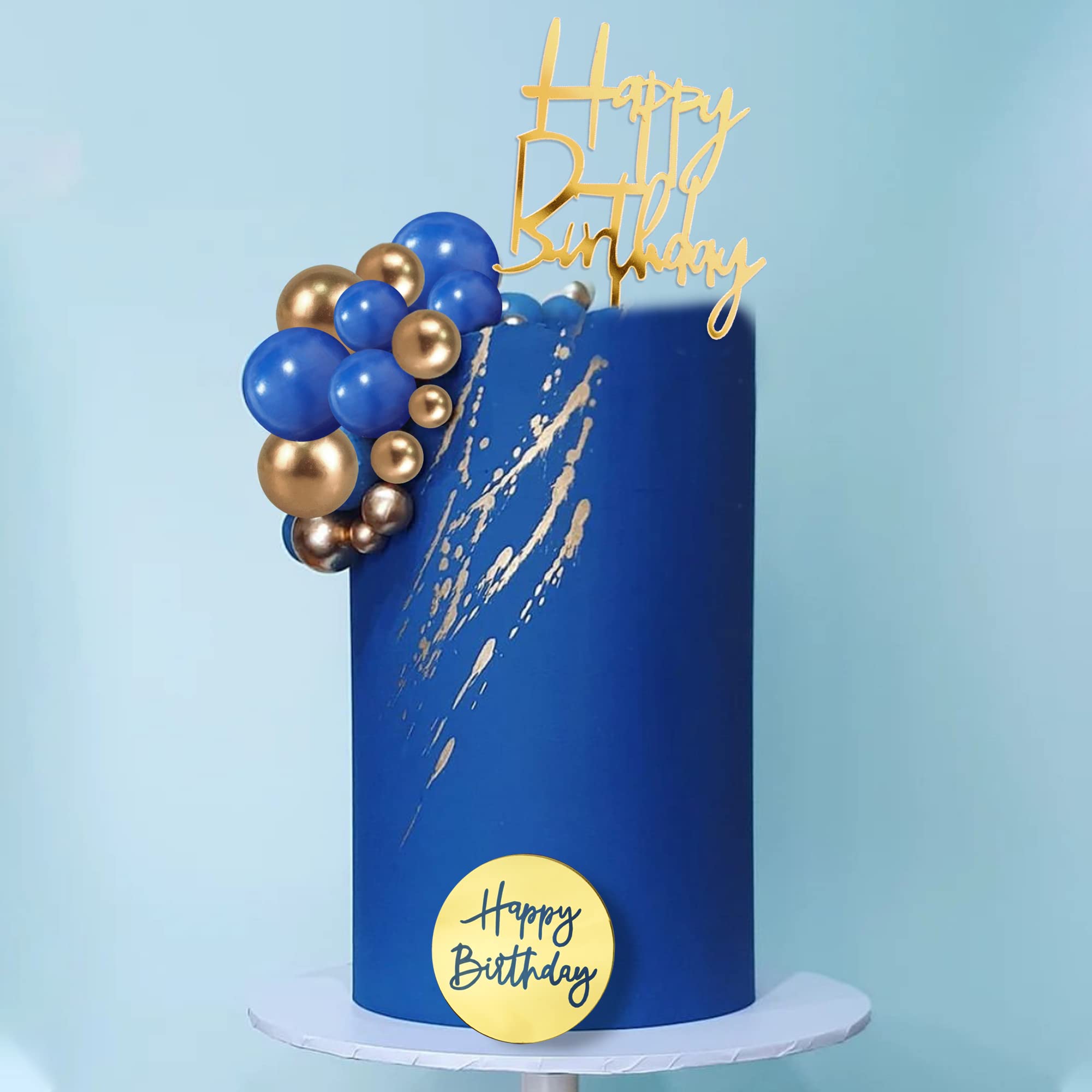 25 PCS Acrylic Happy Birthday Cake Topper Set with Numbers 0-9, Crown & Ball Shaped Cake Insert Toppers - Perfect for Kids and Adults Birthday Party Decorations (Style 1) | Ideal for Birthday Cakes, Cupcakes, and Dessert Table Displays