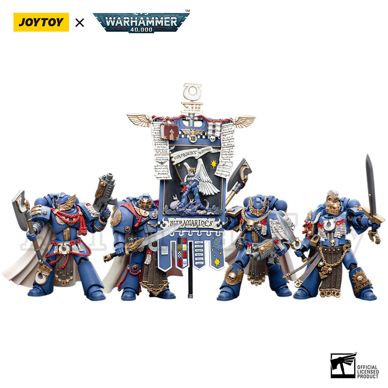1/18 JOYTOY Warhammer 40K Ultramarines Honour Guard Action Figure Set (4pcs) - Perfect for Collectors, Tabletop Gaming & Display