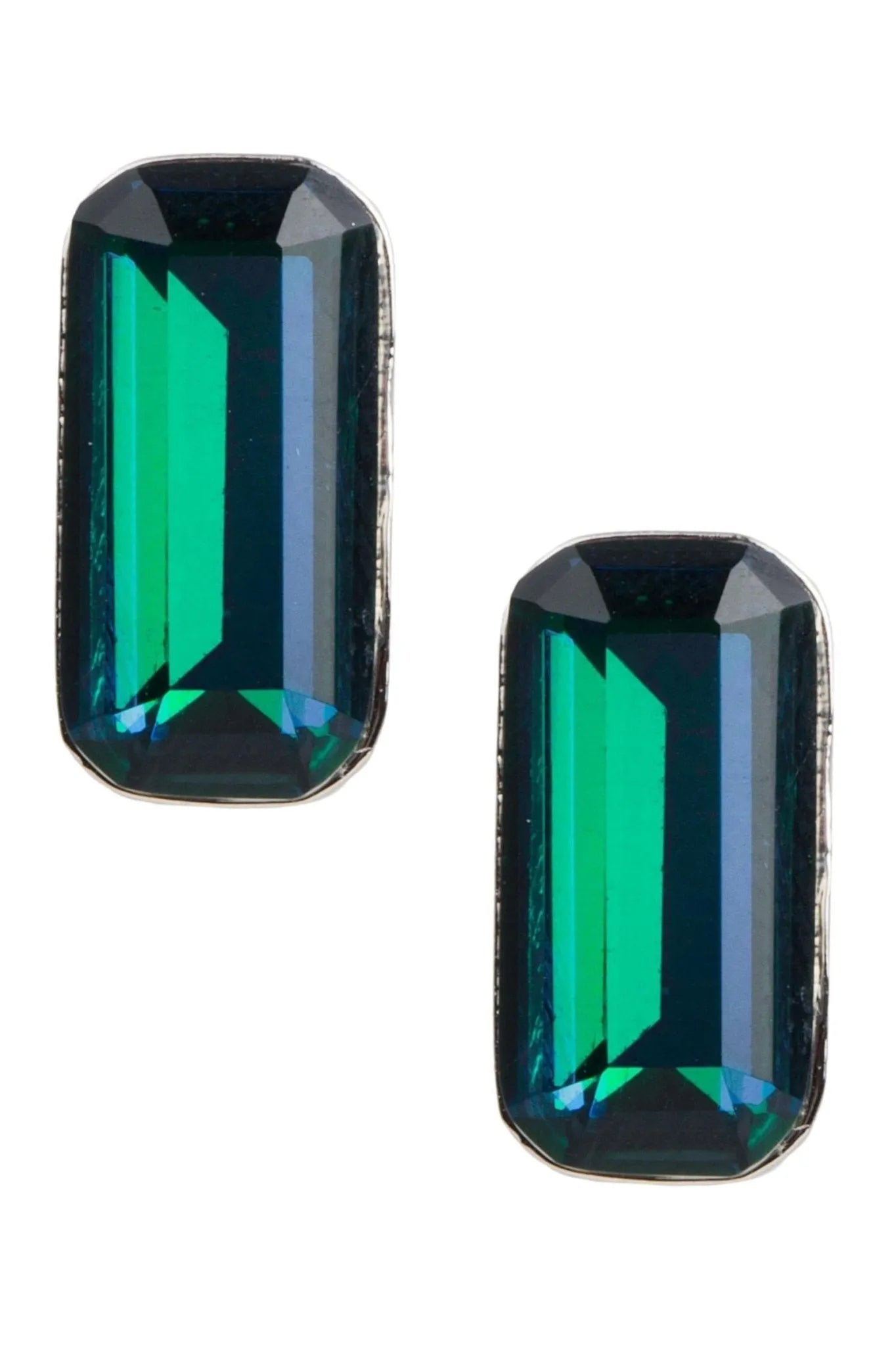 Prism Baguette Mini Stud Earrings for Women - Sparkling Cubic Zirconia Crystal Dangle Earrings - Perfect for Parties, Weddings & Everyday Wear
