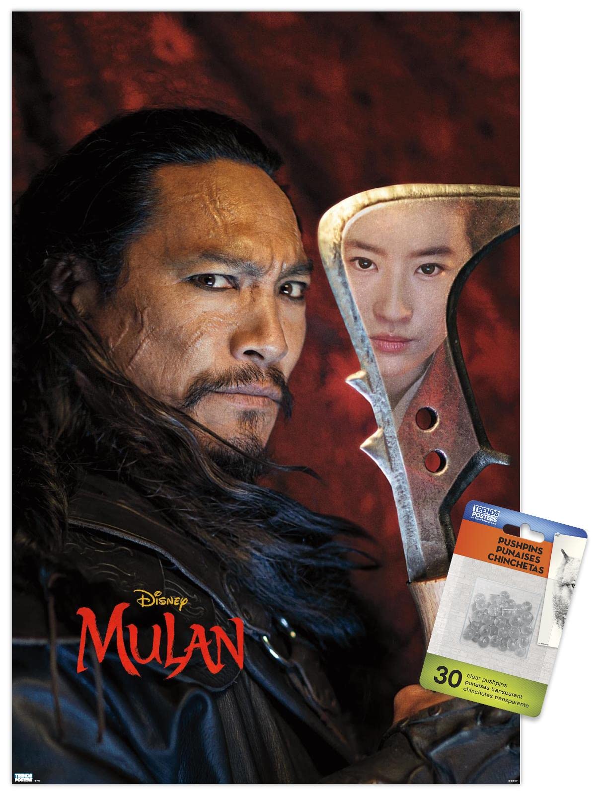 Disney Mulan Bori Khan Wall Poster with Push Pins - Premium Movie Decor for Bedroom, Living Room & Office