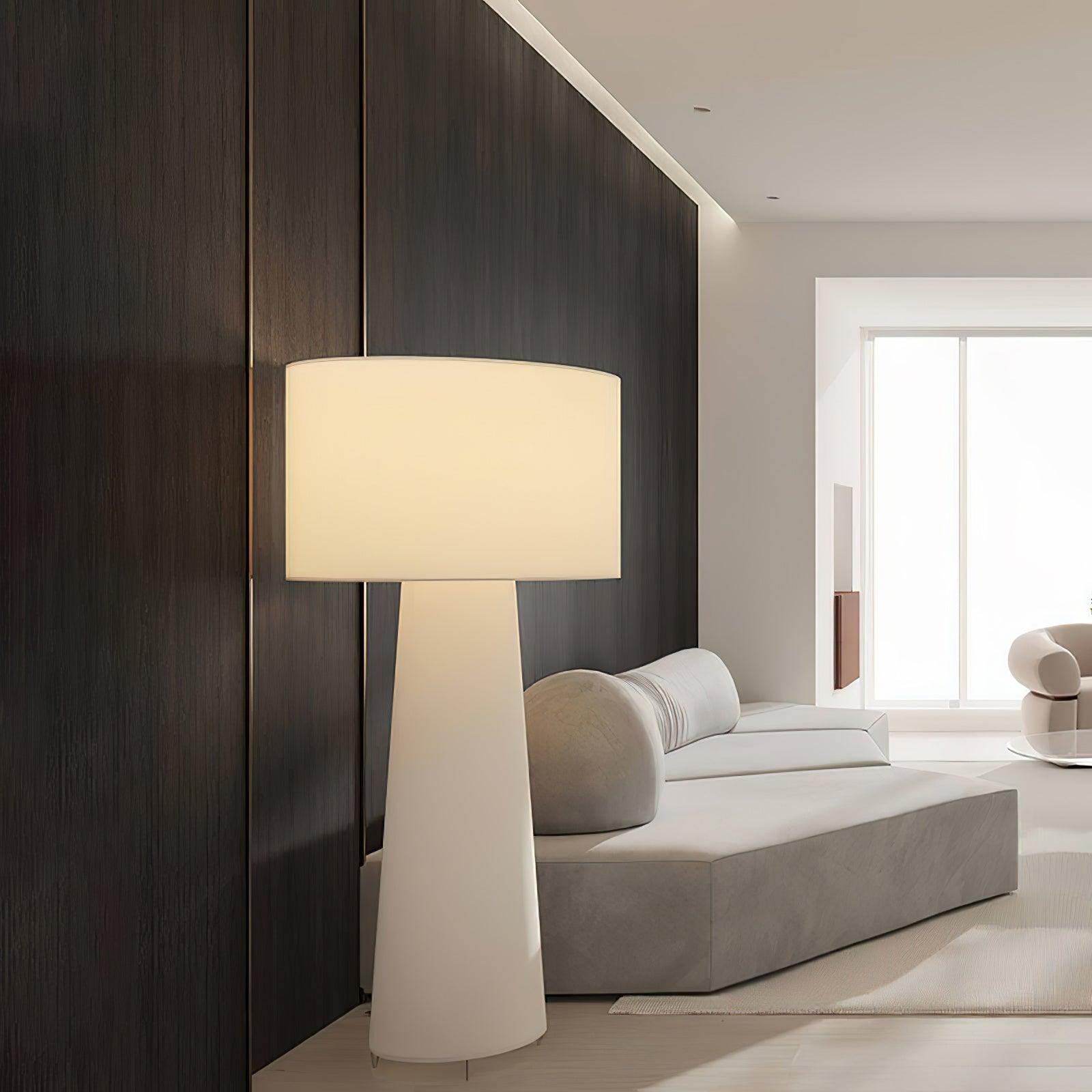 Modern Column Fabric Floor Lamp - Elegant Standing Light for Living Room, Bedroom & Office - Perfect for Reading, Relaxing & Ambient Lighting