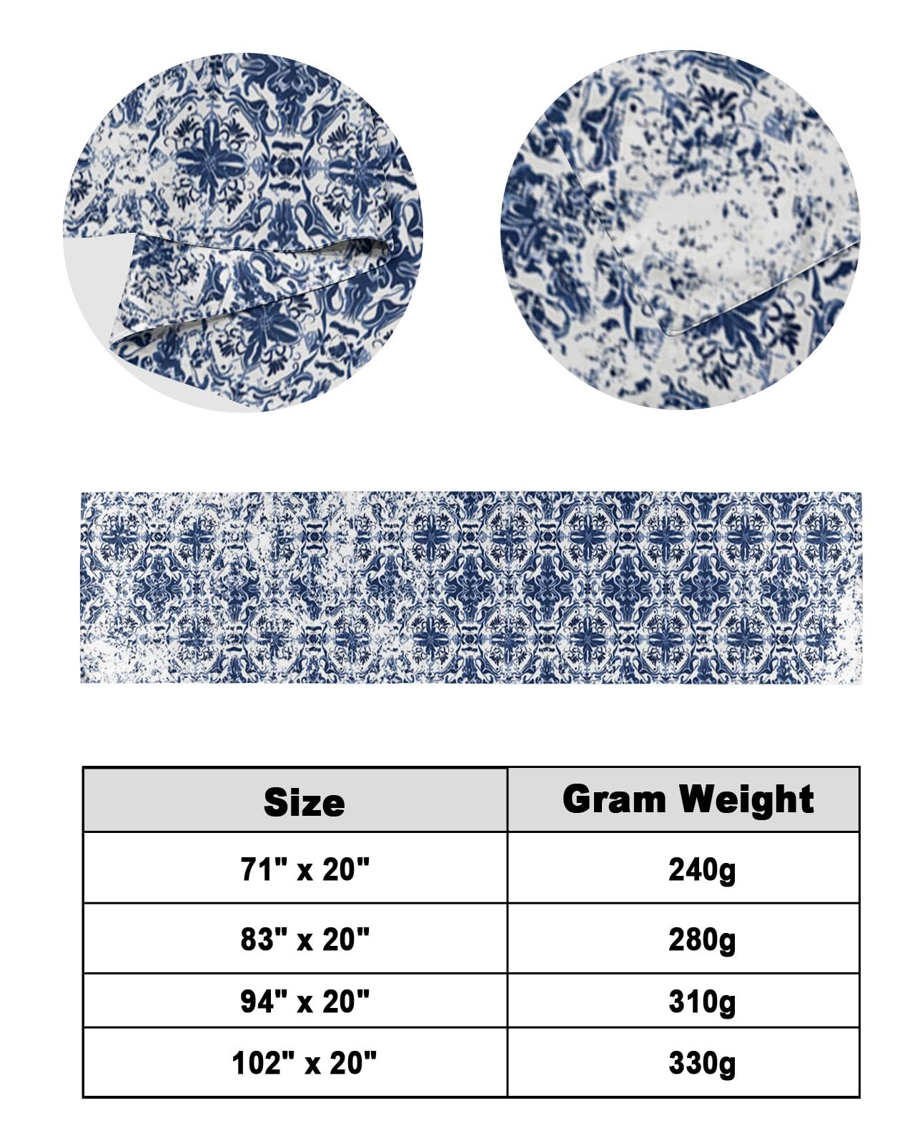 Cal King Bed Runner – Navy Blue Boho Bed Scarf Throw for Foot of Bed, Ethnic Abstract Geometric Design Luxury Bedding Protector (102x20 Inches) – Perfect for Hotels & Home Decor, Bedroom Styling & Sofa Accents