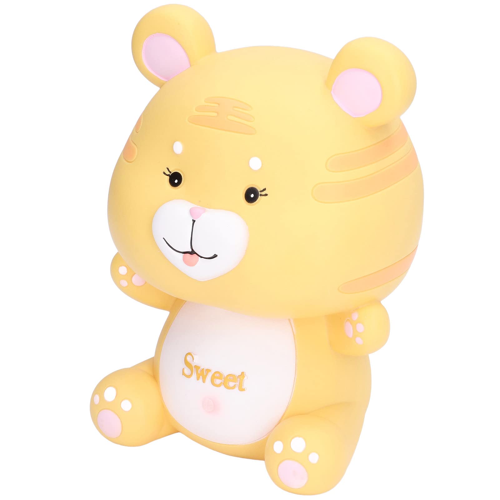 Tiger Coin Bank for Kids - Vinyl Money Saving Pot with Yellow Eyes for Study Room & Bedroom - Fun Piggy Bank for Storing Coins & Teaching Financial Literacy