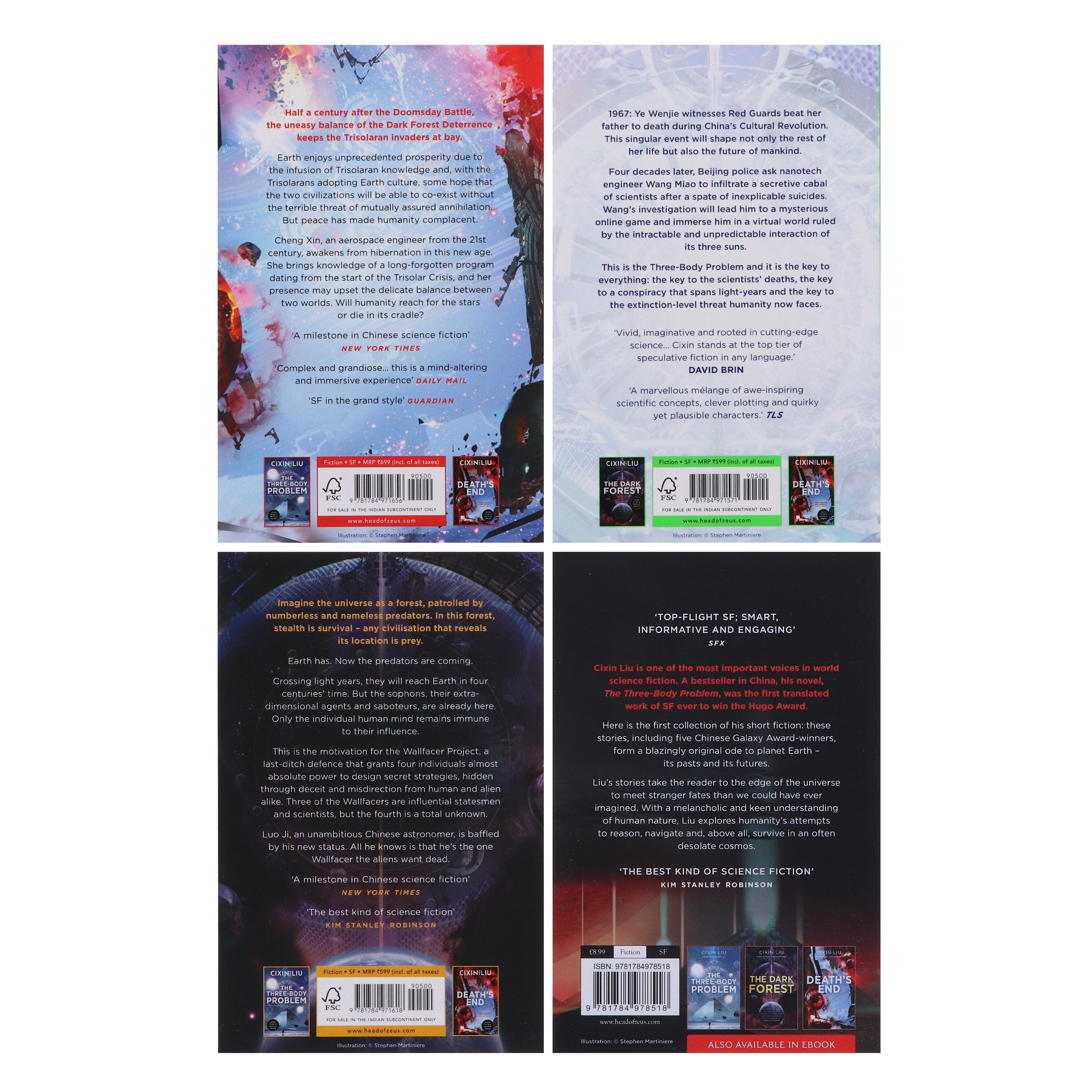 3 Body Problem by Cixin Liu - Remembrance of Earth's Past Trilogy & Short Stories 4-Book Collection Set | Sci-Fi Fiction Paperback | Perfect for Sci-Fi Lovers & Book Club Discussions