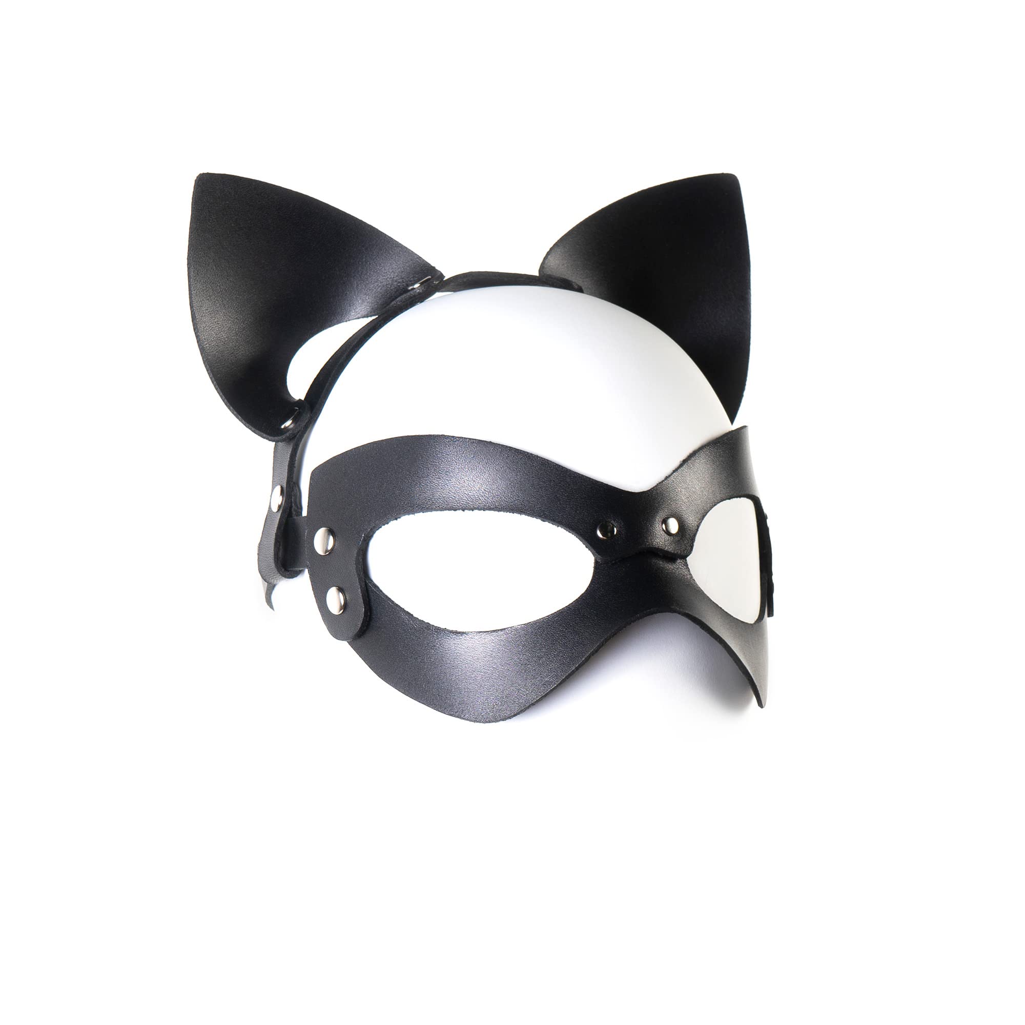 Liberator Leatherworks Cosplay Vienna Cat Eye & Ear Mask - Gothic Lolita Steampunk Costume Accessory for Halloween, Cosplay, and Role Play