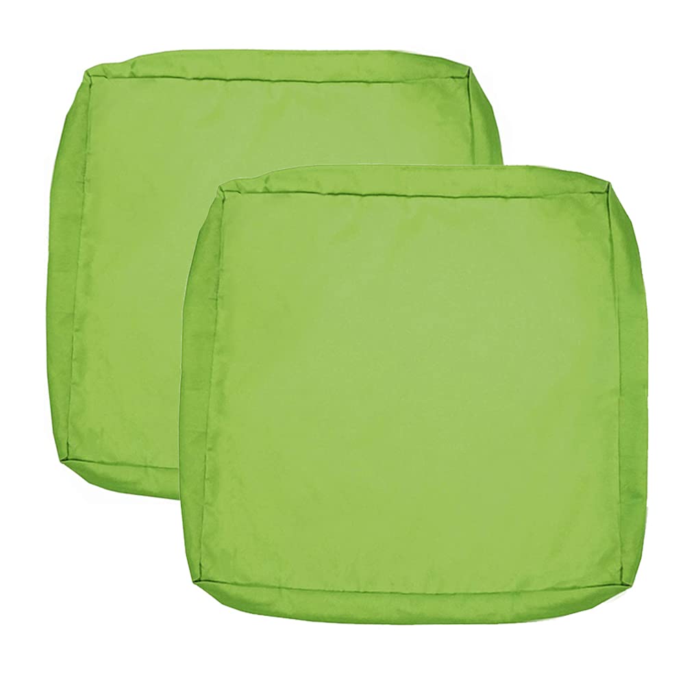 Sqodok Waterproof Outdoor Cushion Slipcovers Set of 2 - 22x20 Inch Patio Chair Seat Covers, Sofa Slip Covers for Wicker Furniture (Green) - Perfect for Garden, Deck, Poolside & Outdoor Lounge Protection