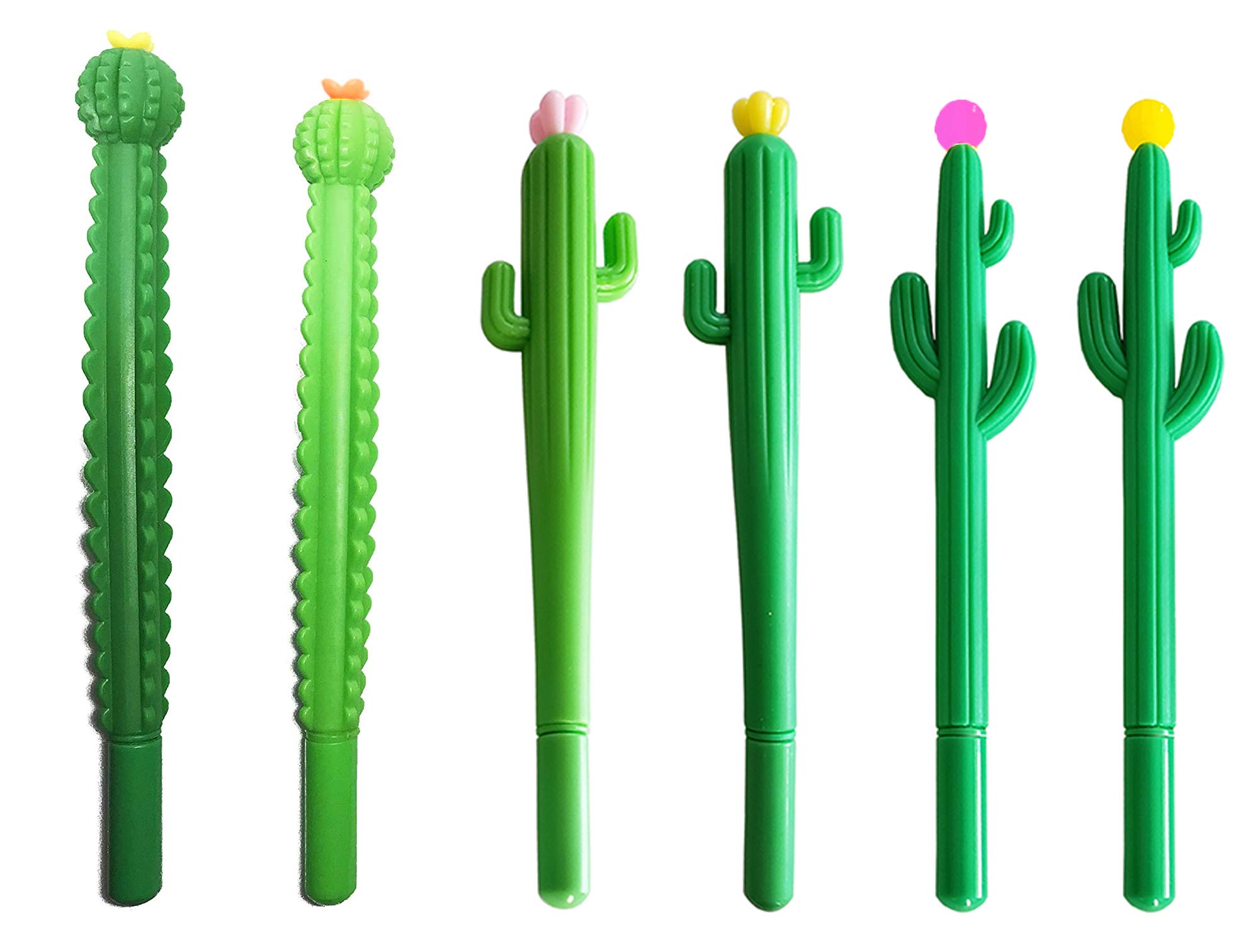 Set of 6 Barrel Cactus Gel Pens - Saguaro Cactus Themed Writing Pens, Assorted Colors Cute Stationery for Cowgirl & Southwest Decor - Perfect for Journaling, Office Supplies & Western Theme Gifts