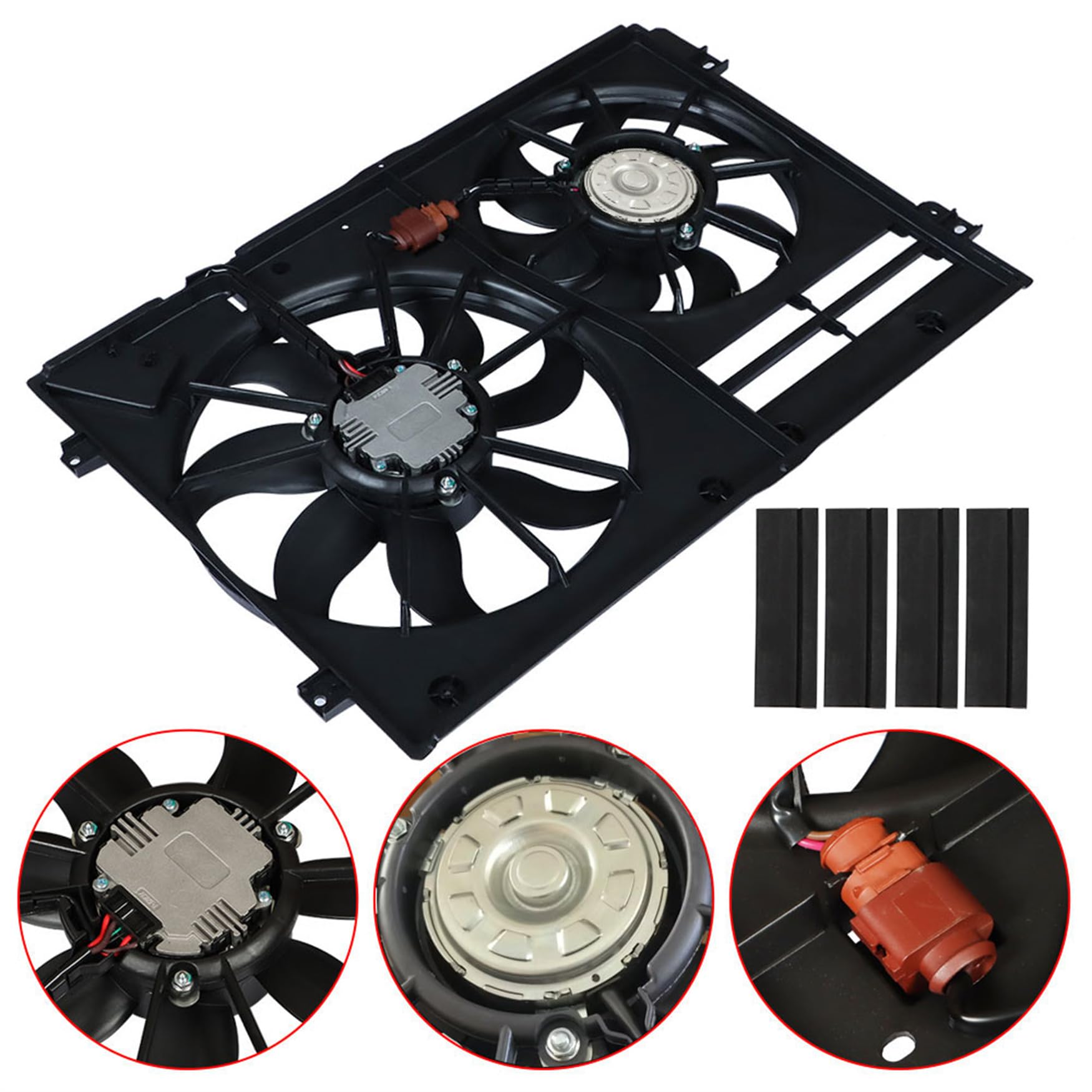 Audi A3 Jetta CC GTI Beetle Radiator Cooling Fan Replacement 1K0121205AD9B9 - Compatible with 1.8L 1.9L 2.0L Engines | Perfect for Engine Overheating Prevention & Summer Driving