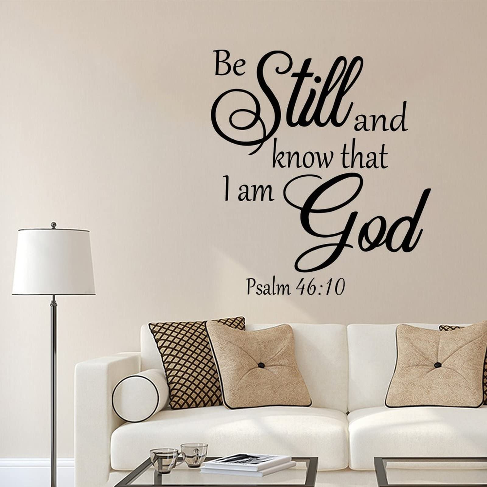 Be Still and Know That I Am God Psalm 46:10 Wall Decal - Custom Bible Verse Quote Sticker for Home, Bedroom, Living Room Decor - 22 Inch Removable Vinyl Art - Perfect for Christian Gift & Spiritual Wall Art
