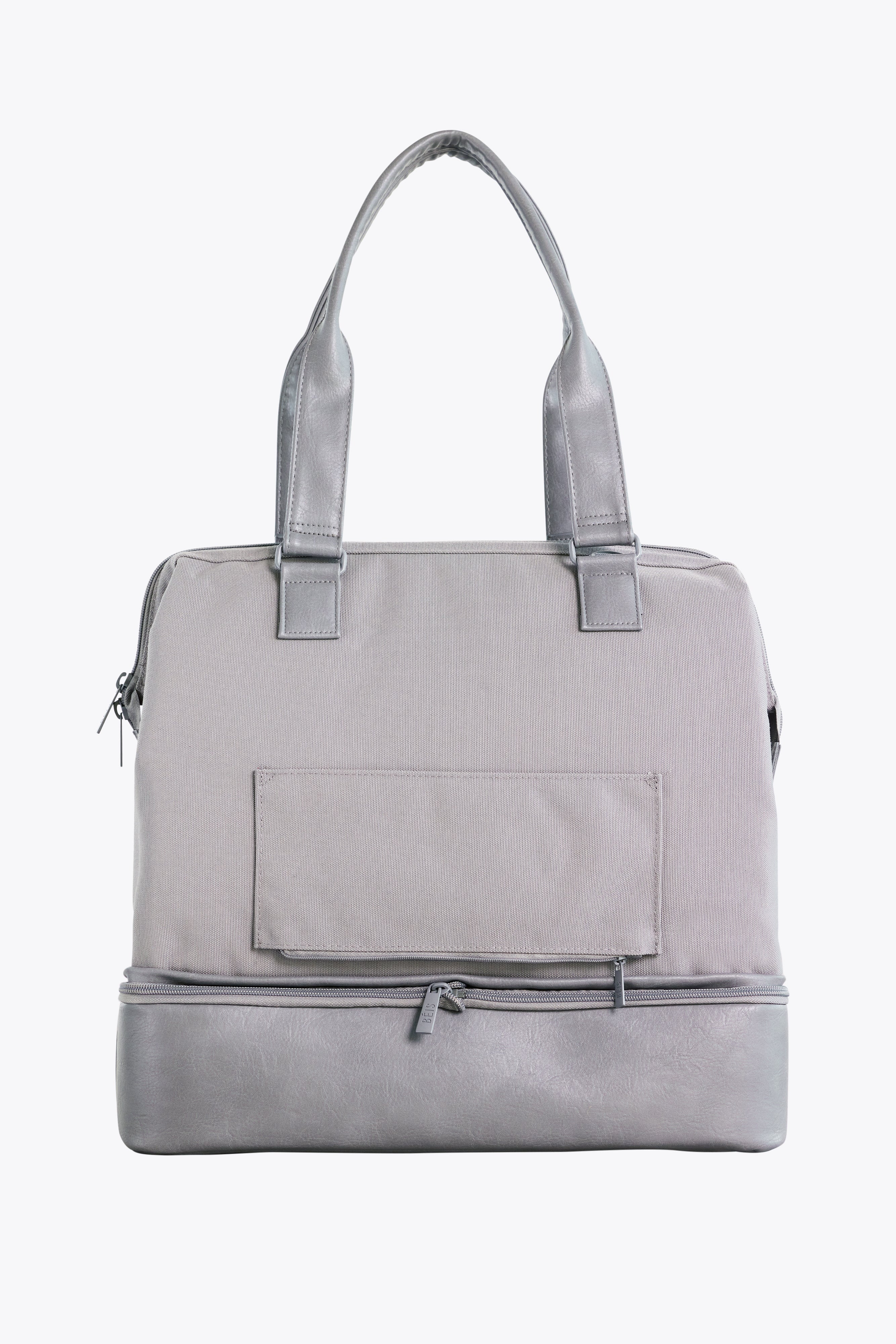 Grey Convertible Mini Weekender Bag - Stylish & Versatile Carry-On for Travel, Gym, or Weekend Getaways