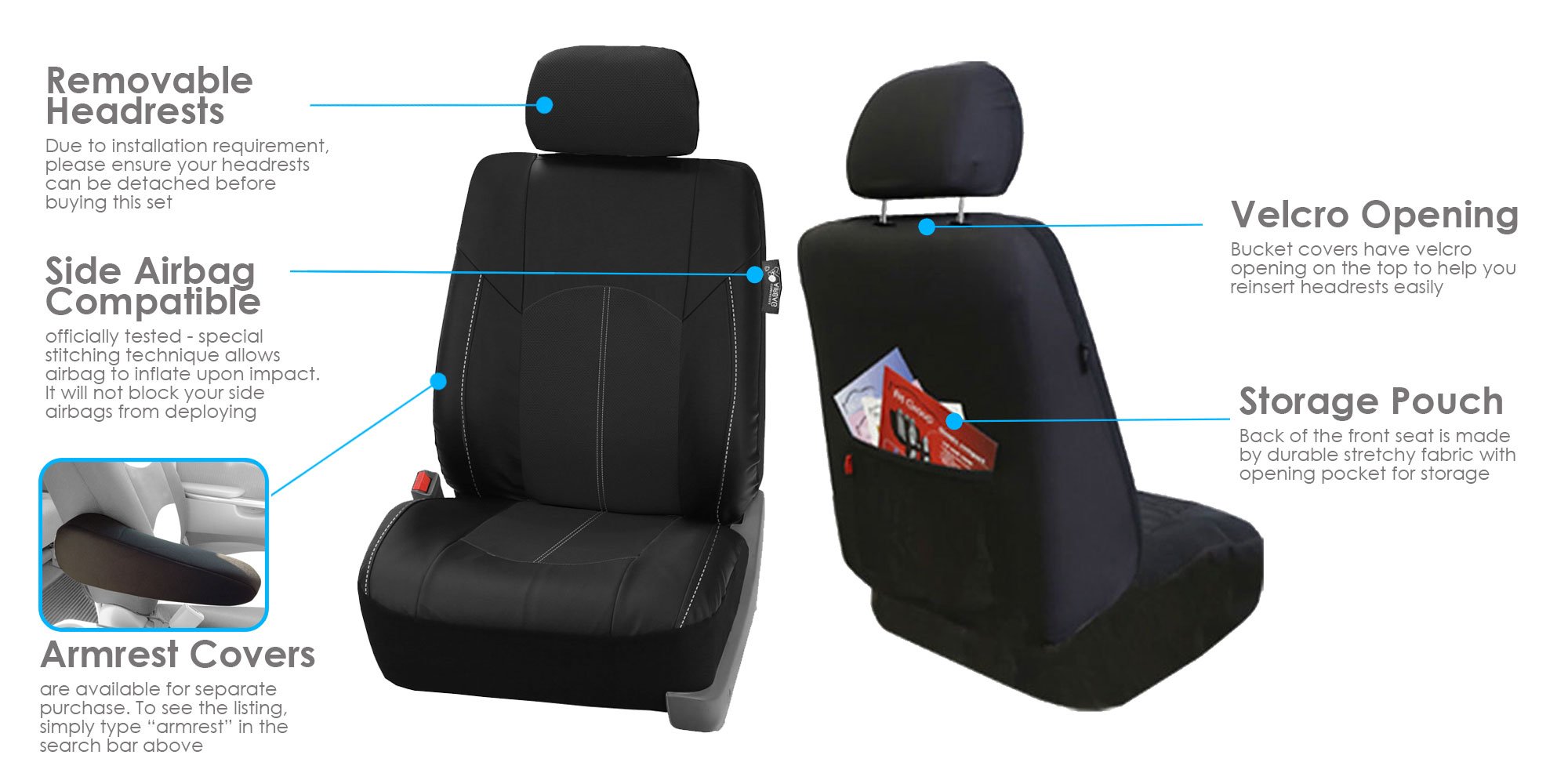 FH Group Perforated Leatherette 7-Seater Car Seat Covers - 3-Row Set, Airbag Compatible & Split Ready, Universal Fit for Cars, Trucks & SUVs (Black) | Premium Protection & Comfort for Family Road Trips, Daily Commutes & Outdoor Adventures