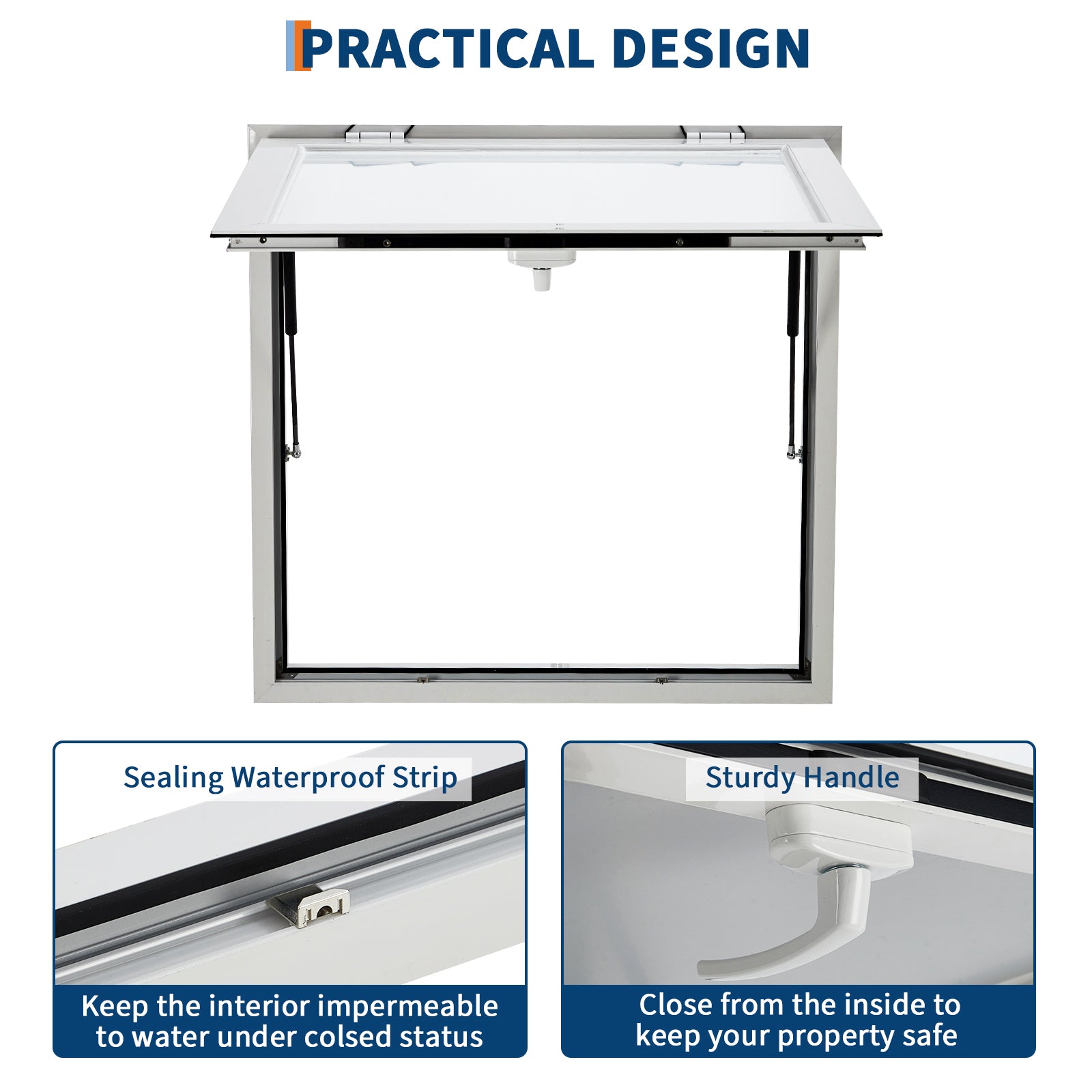 **GARVEE 36x36 Inch Heavy Duty Aluminum Concession Window for Food Trucks & Stands - 85° Weatherproof Awning Door with Dual Point Lock (Glass Not Included) - Perfect for Outdoor Food Service, Mobile Vendors & Commercial Use**