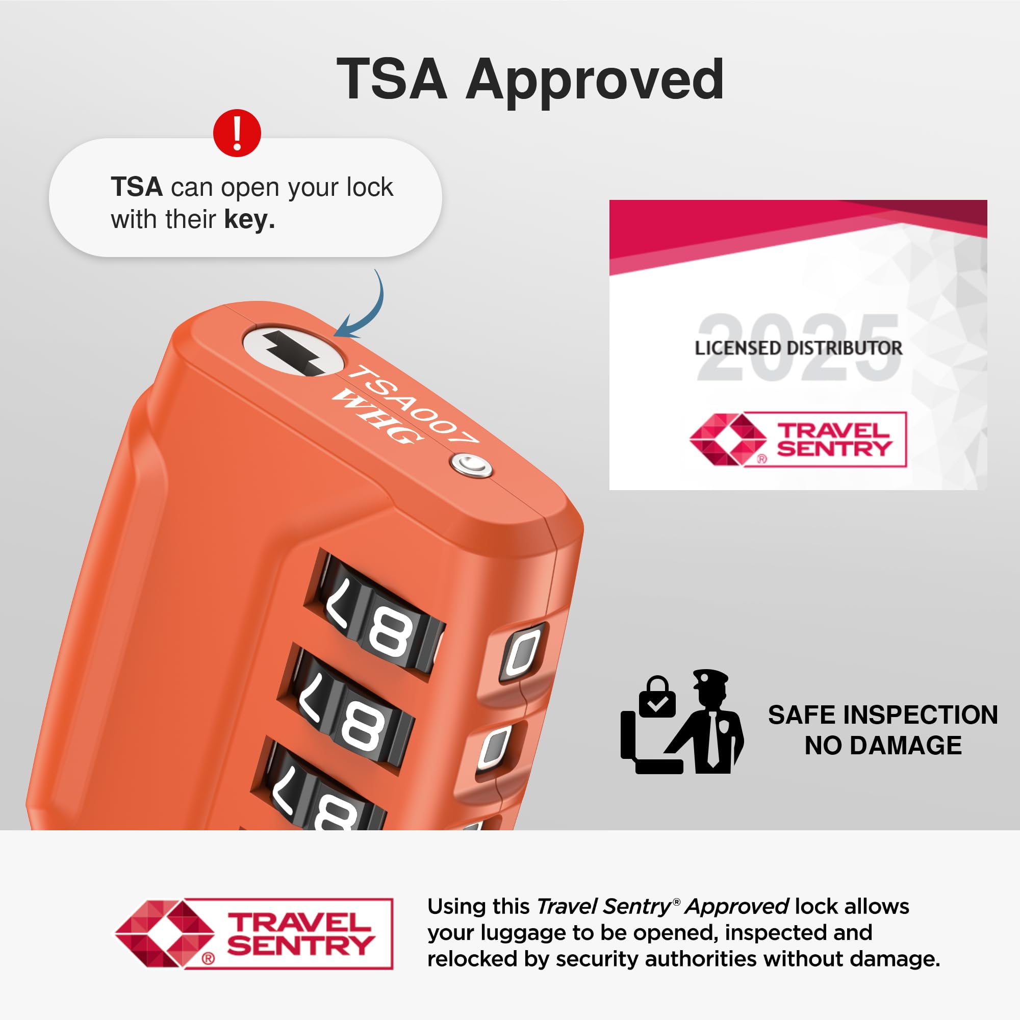 Puroma 2 Pack TSA Approved Luggage Locks - Secure 4 Digit Combination Travel Locks with Resettable Code & Durable Zinc Alloy Body for Suitcases, Backpacks, Gym Lockers & Toolboxes (Orange) - Ideal for Air Travel, School, Work & Outdoor Adventures