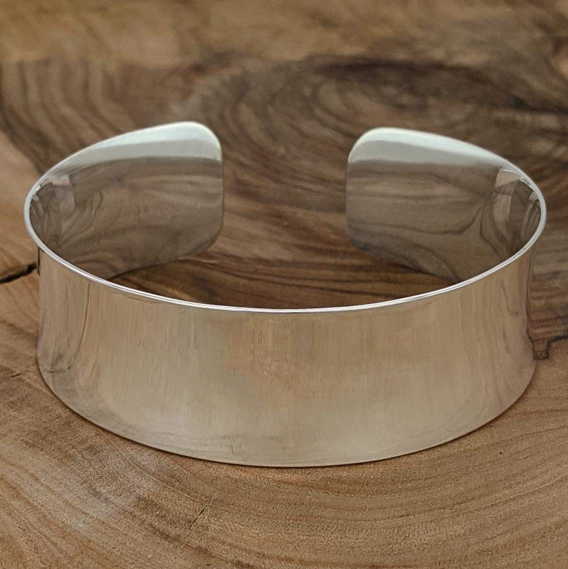 925 Sterling Silver Bangles for Women - Elegant Adjustable Cuff Bracelet, Solid Silver Concave Bangle, Luxury Gift for Granddaughter - Perfect for Weddings, Anniversaries & Special Occasions