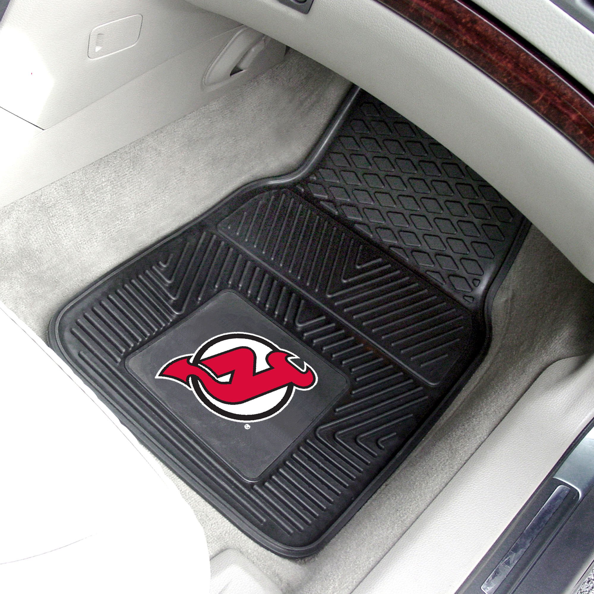 FanMats NHL New Jersey Devils Heavy Duty Vinyl Car Floor Mats - Durable All-Weather Protection for Trucks, SUVs & Sedans - Perfect for Sports Fans & Commuters