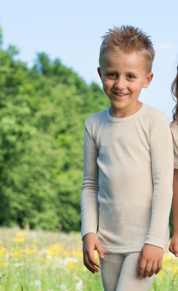 Organic Wool Long Sleeve Shirt for Kids - Soft & Comfortable Baby Clothes - Perfect for Outdoor Adventures & Cozy Winter Wear