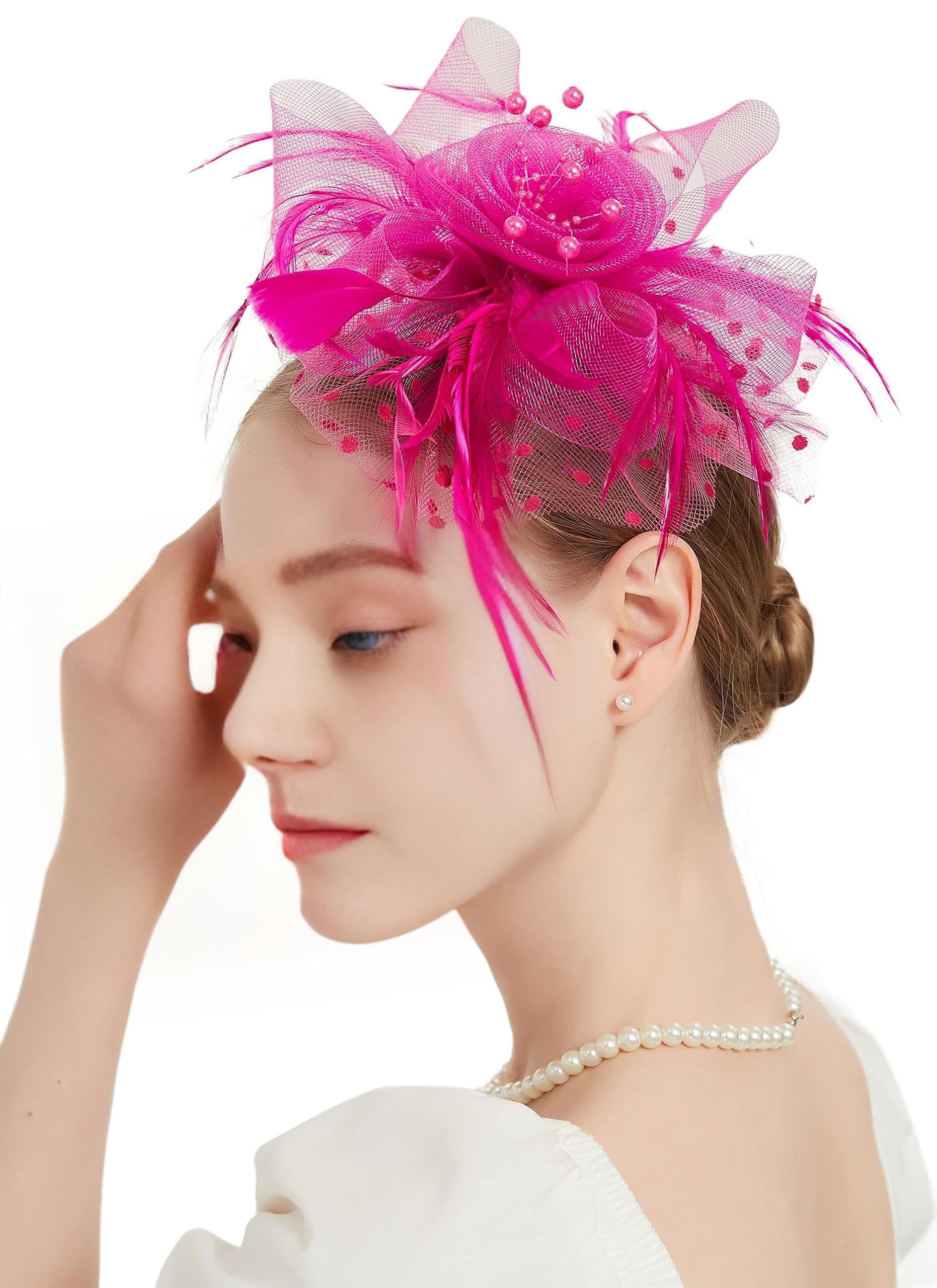 Elegant Women's Fascinator Hats for Tea Party, Kentucky Derby & 1920s Gatsby Party - Vintage Church Hats for Weddings, Races & Special Occasions
